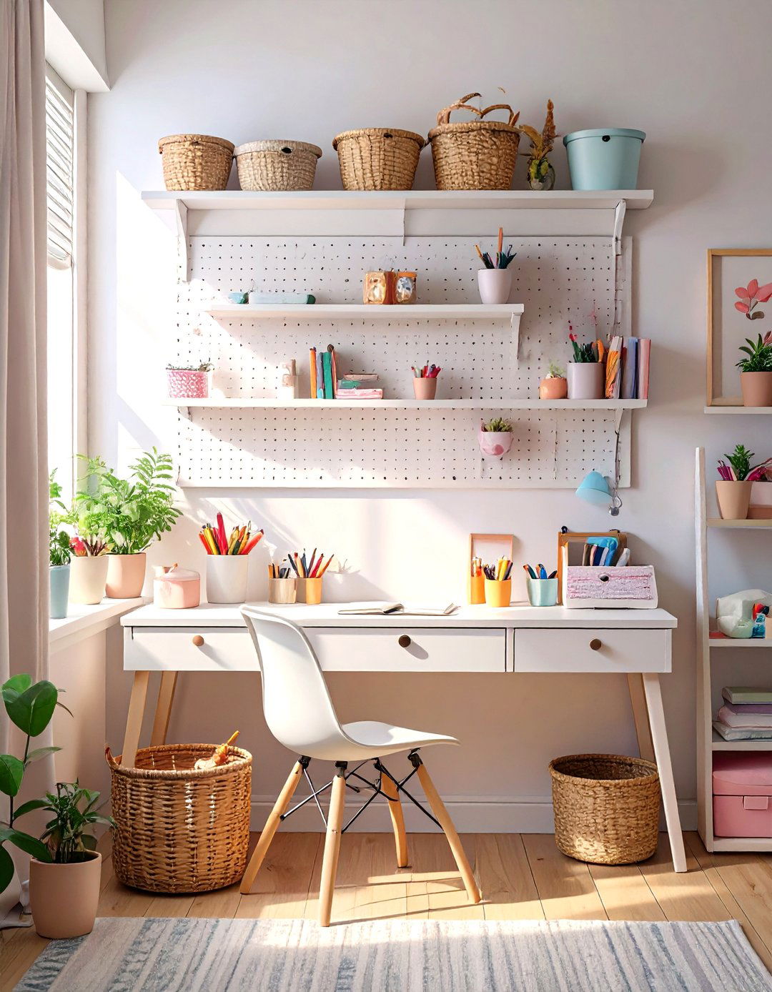 Pegboard Wall Organizer - 30 tween girl room ideas