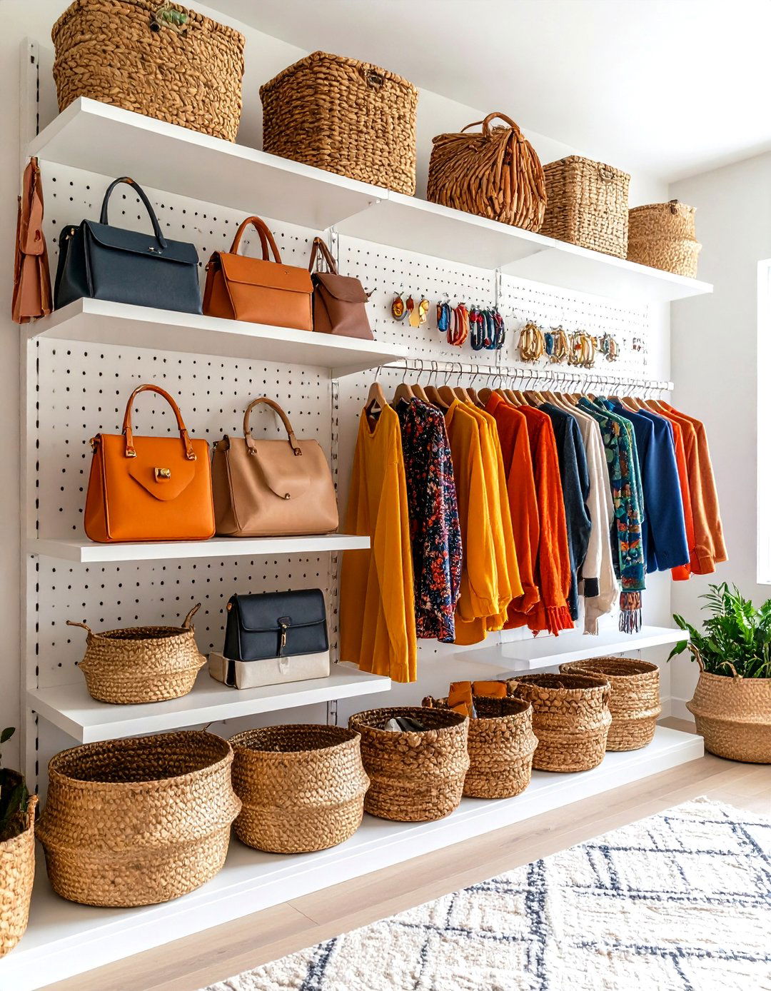 Pegboard Wall Organizer Closet - 30 diy closet ideas