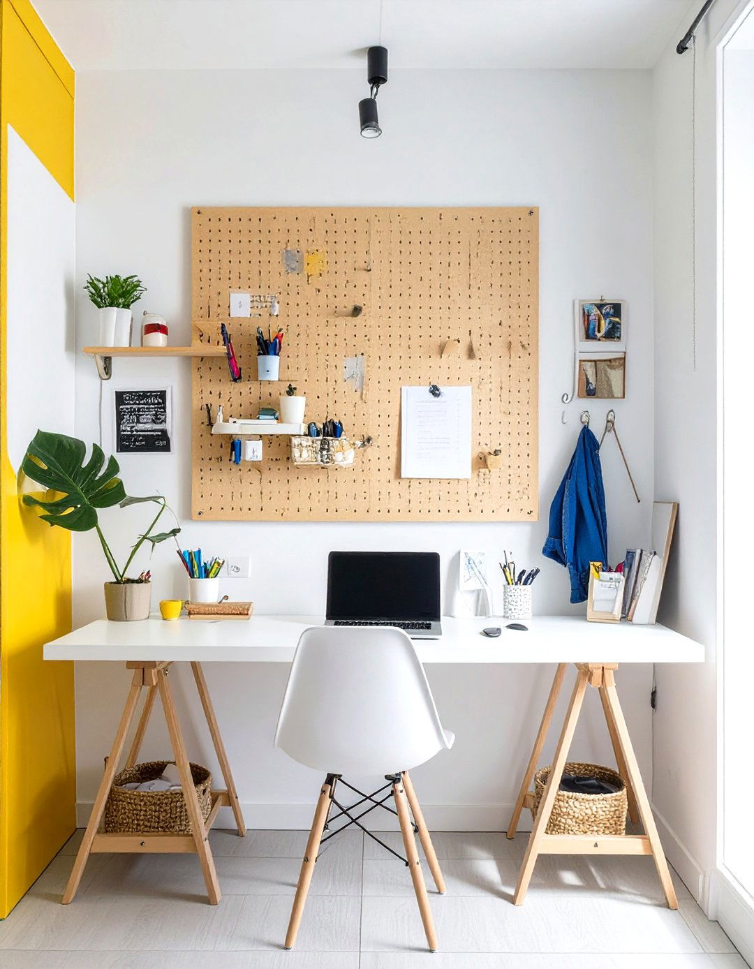 Pegboard Wall Organizer Small Home Office Design - 30 small home office design ideas