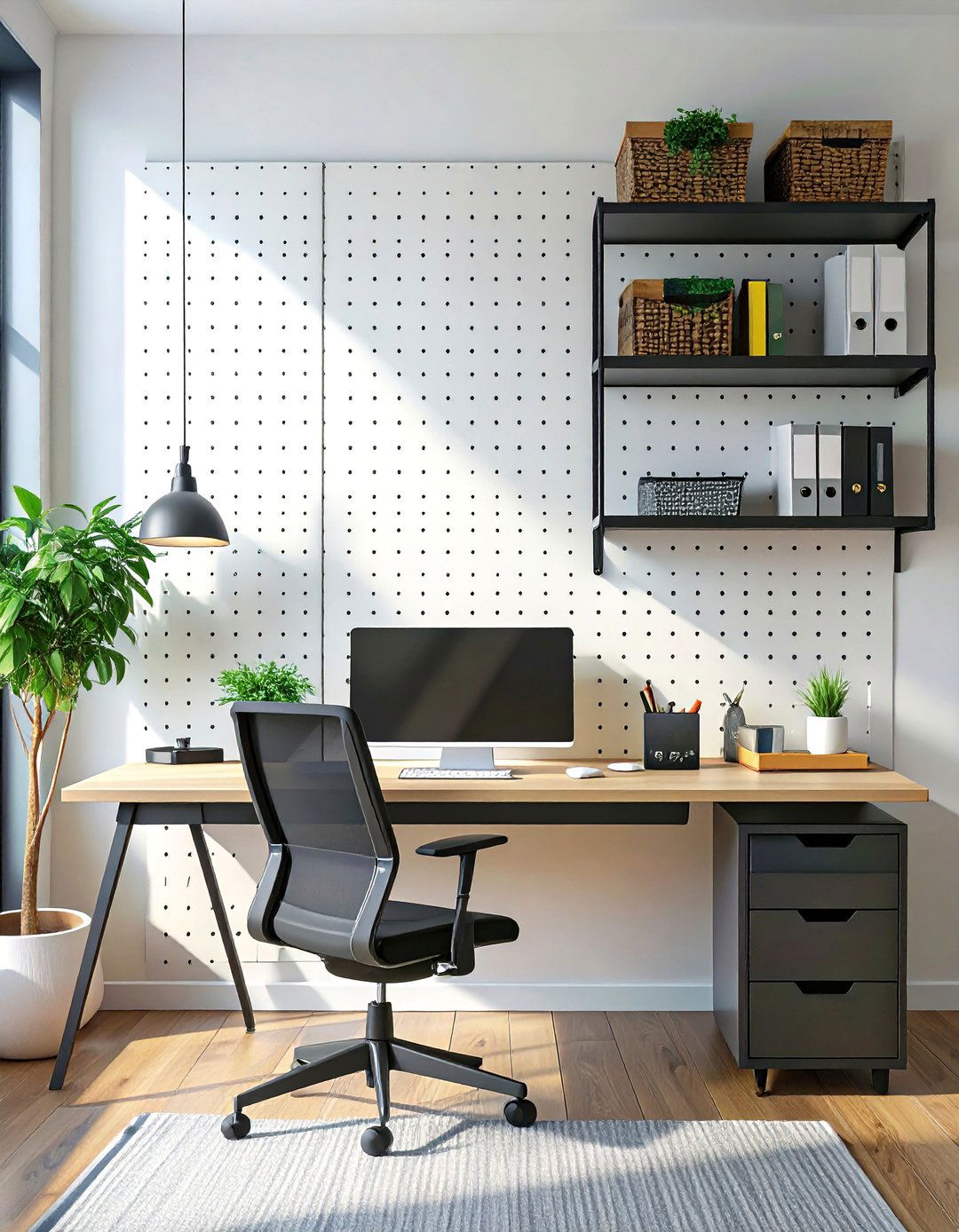Pegboard Wall Organizer Small Office - 30 small office ideas for work
