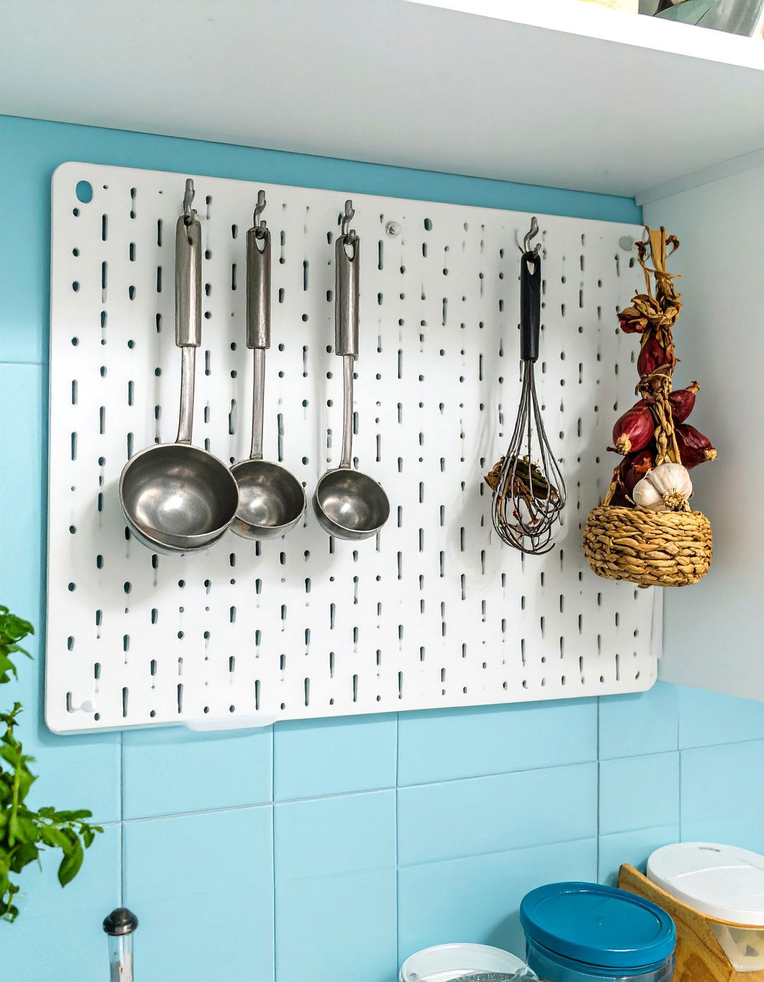 Pegboard Wall Organizer for Utensils and Tools - 30 small walk-in pantry ideas