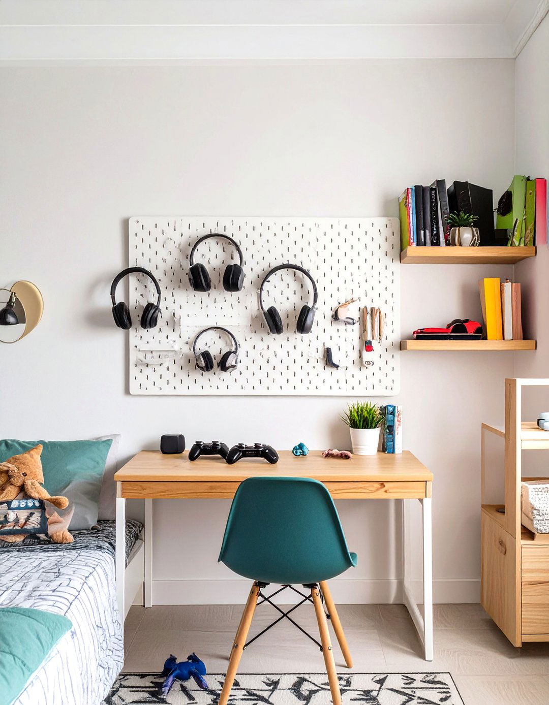 Pegboard Wall Organizer for a Teen Boys Bedroom - 30 teen boys bedroom ideas