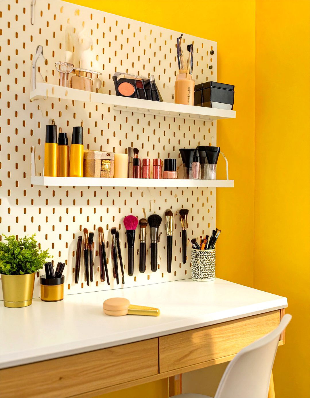 Pegboard Wall Organizers - 30 vanity organization ideas