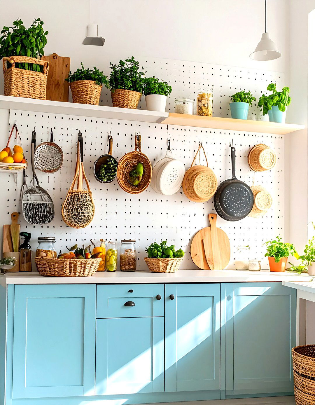 Pegboard Wall Pantry Organizer - 30 pantry organizer ideas