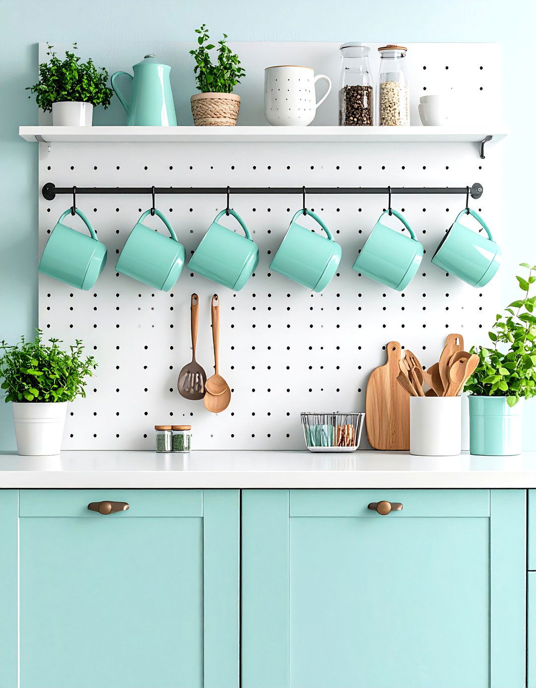 Pegboard Wall Pantry - 30 pantry ideas for small kitchen