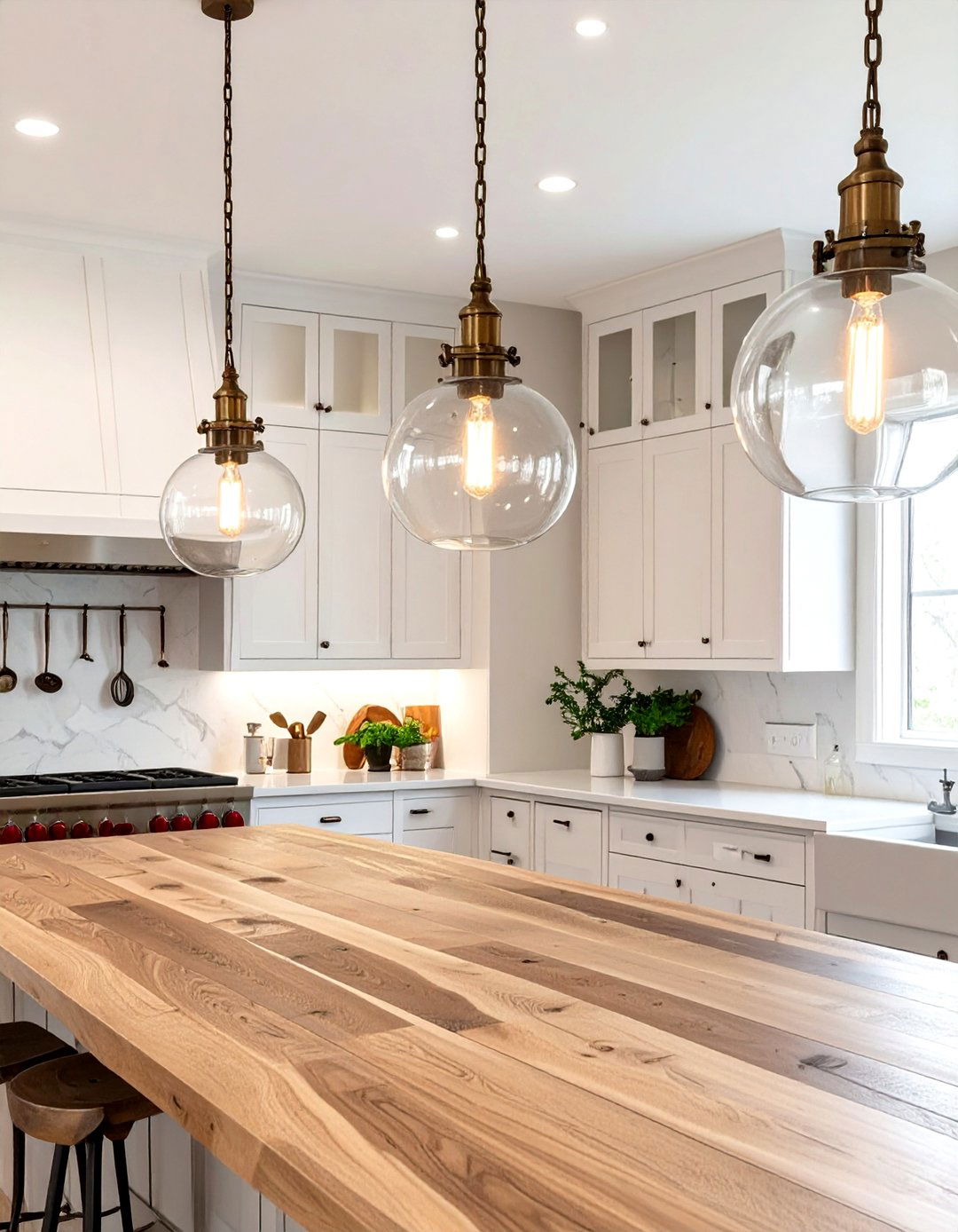 Pendant Lighting Over the Island - 30 timeless kitchen design ideas