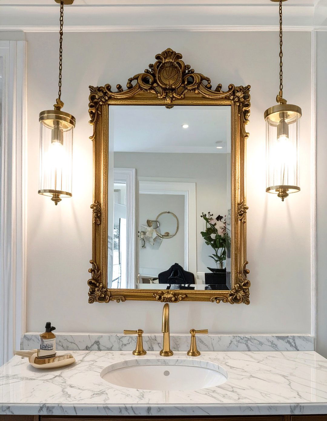 Pendant Lights Flanking the Vanity - 30 vanity lighting ideas