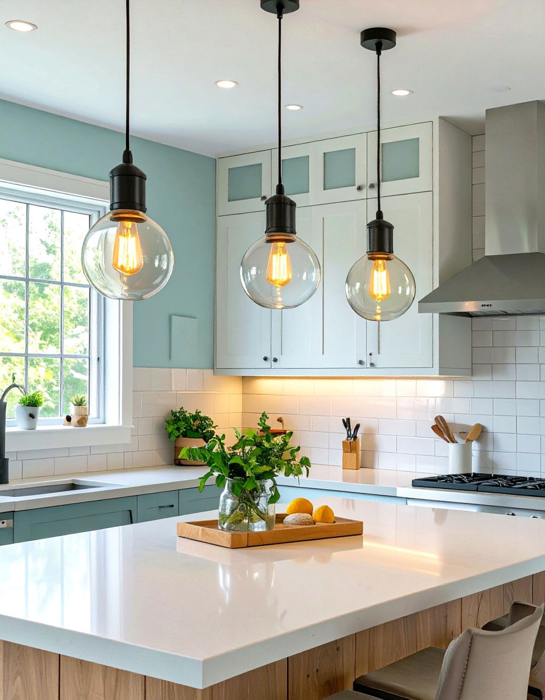Pendant Lights in a Trio - 30 small kitchen lighting ideas