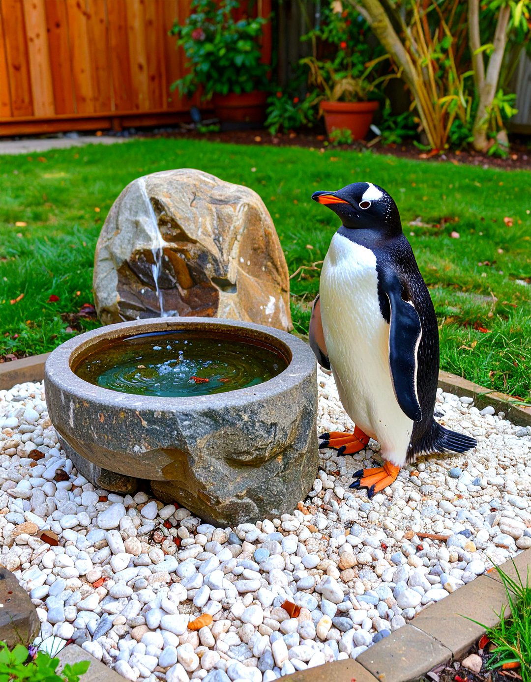 Penguin Painted Rocks - 30 rock painting ideas for garden