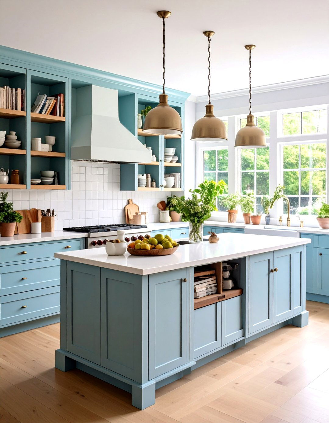 Peninsula with Open End Shelving - 30 kitchen peninsula ideas
