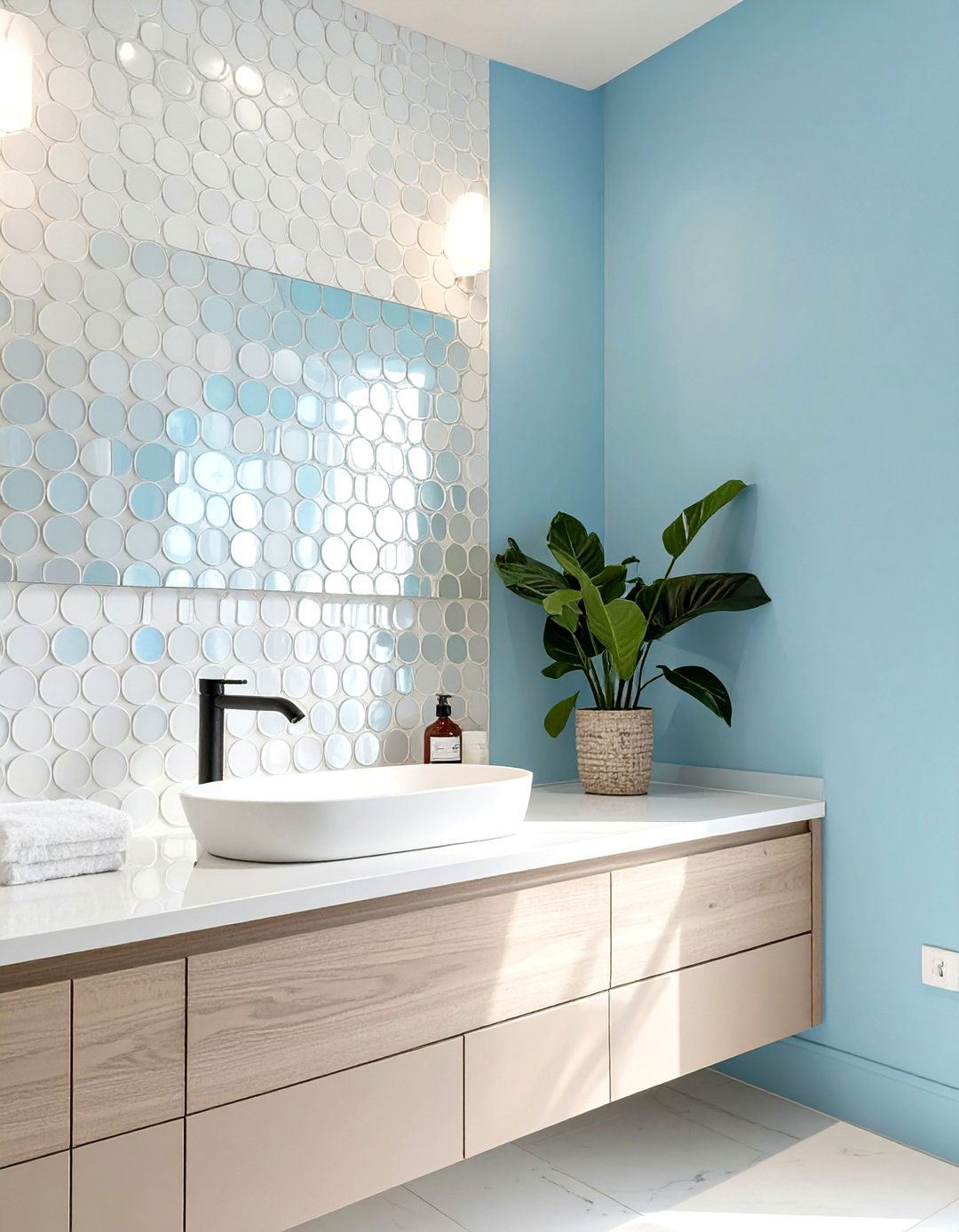 Penny Round Bathroom Mosaic Tiles - 30 bathroom tiling ideas