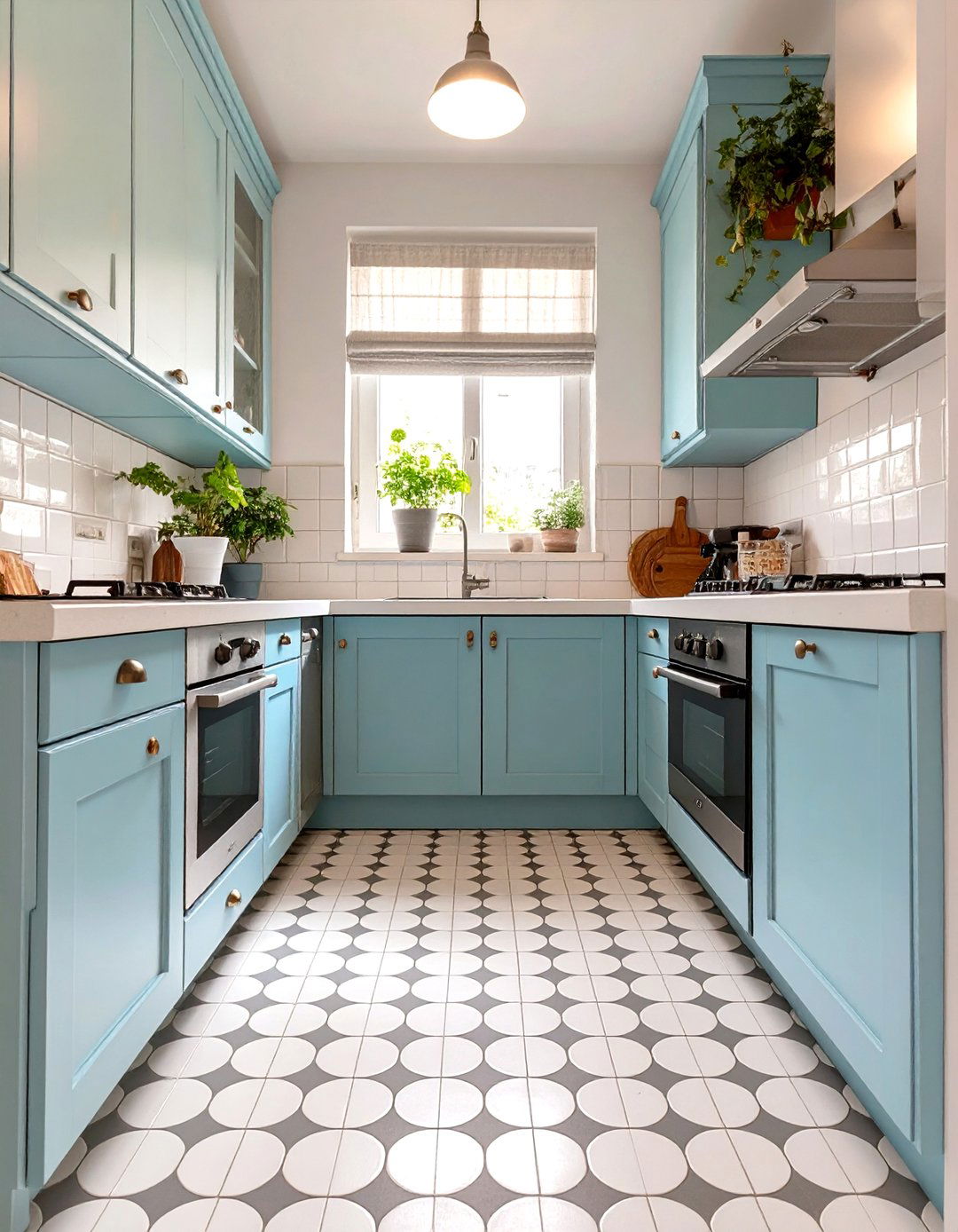 Penny Round Mosaic Kitchen Floor Tile - 30 small kitchen floor tile ideas