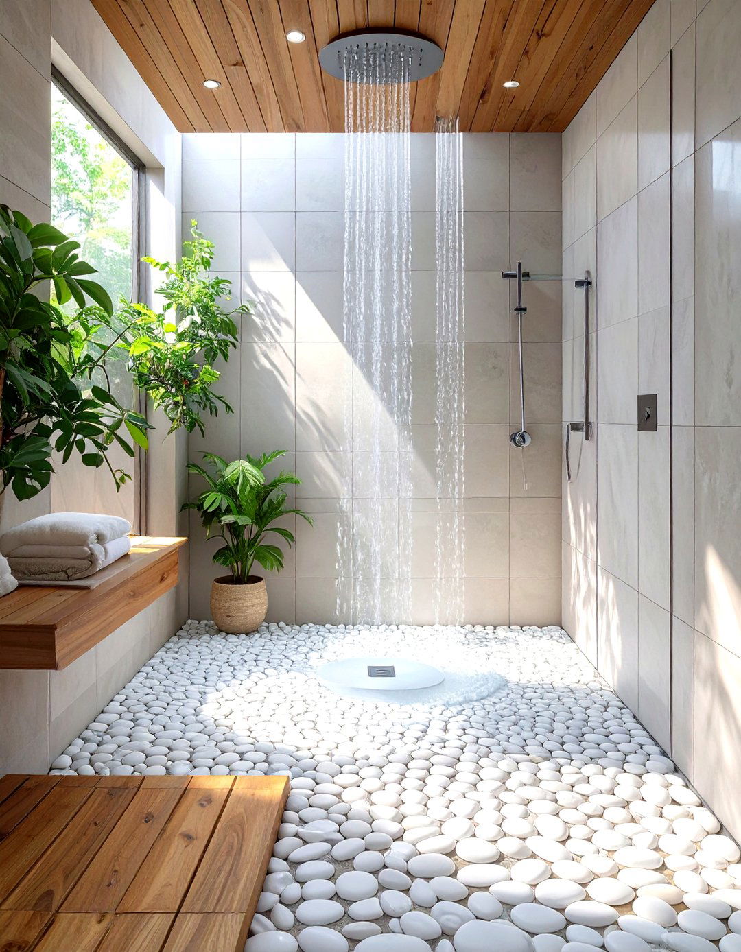 Penny Round Shower Tile Floor - 30 small shower tile ideas