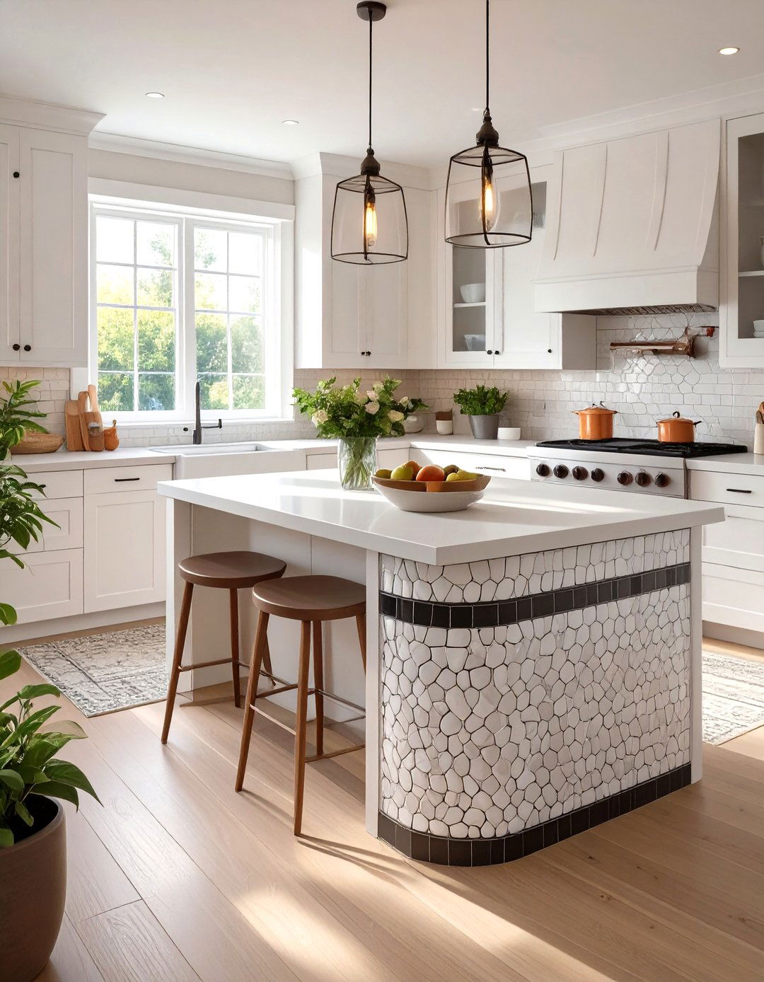 Penny Tile Kitchen Accents - 30 modern kitchen tiles design ideas