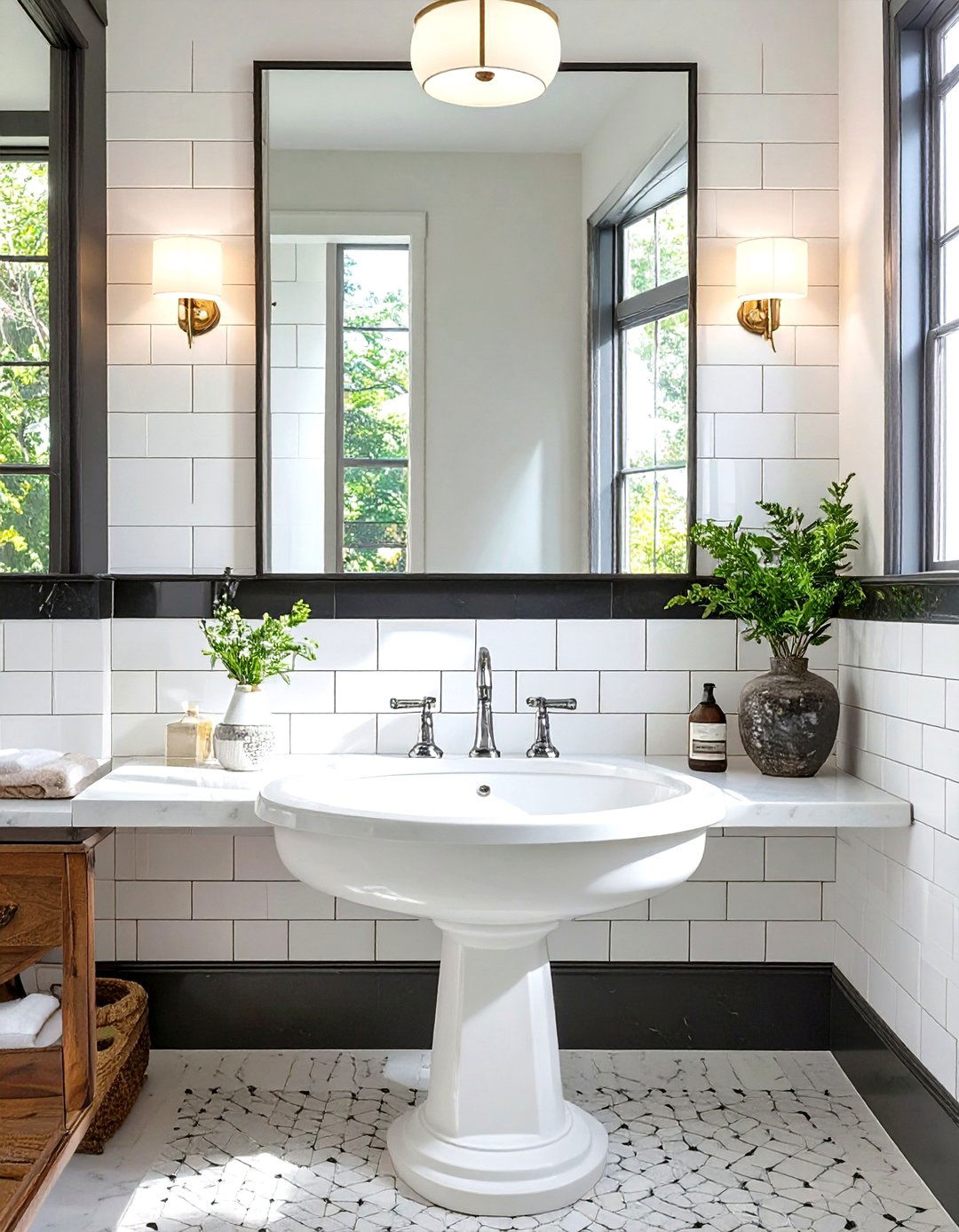 Penny Tile Vanity Backsplash - 30 vanity backsplash ideas