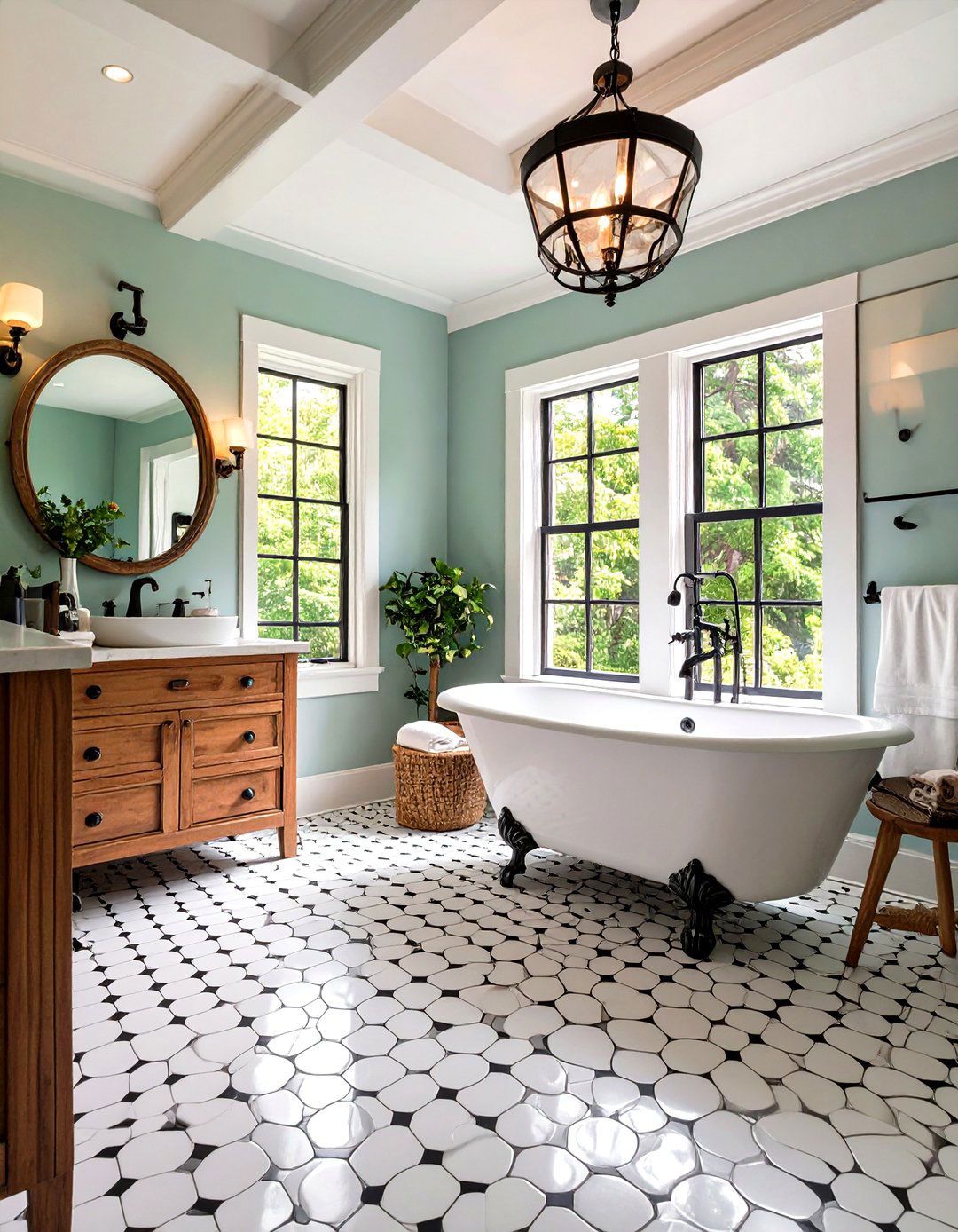 Penny Tiles for a Retro Feel - 30 pinterest bathroom ideas