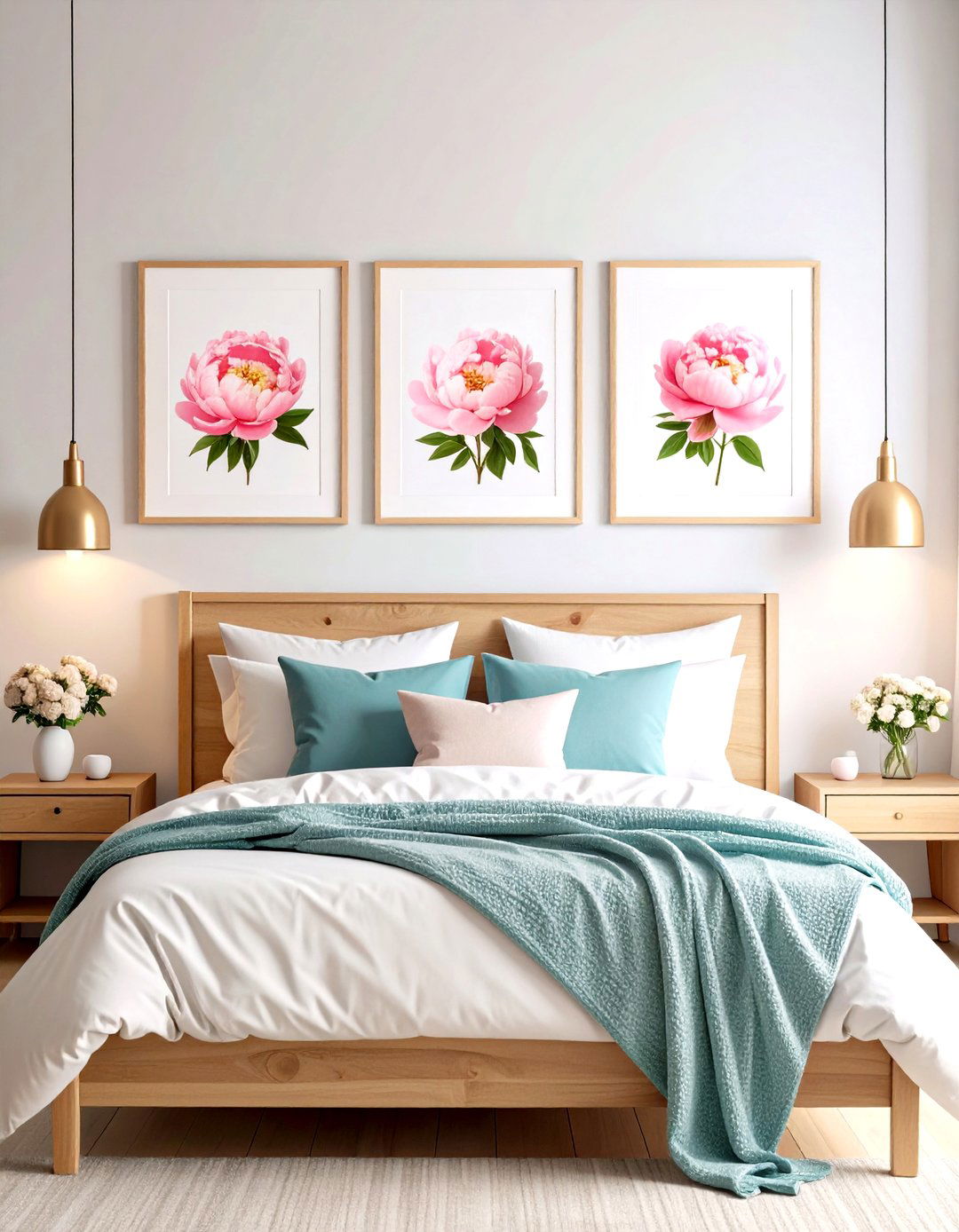 Peony Pink Wall Art Prints - 30 pink dorm room ideas