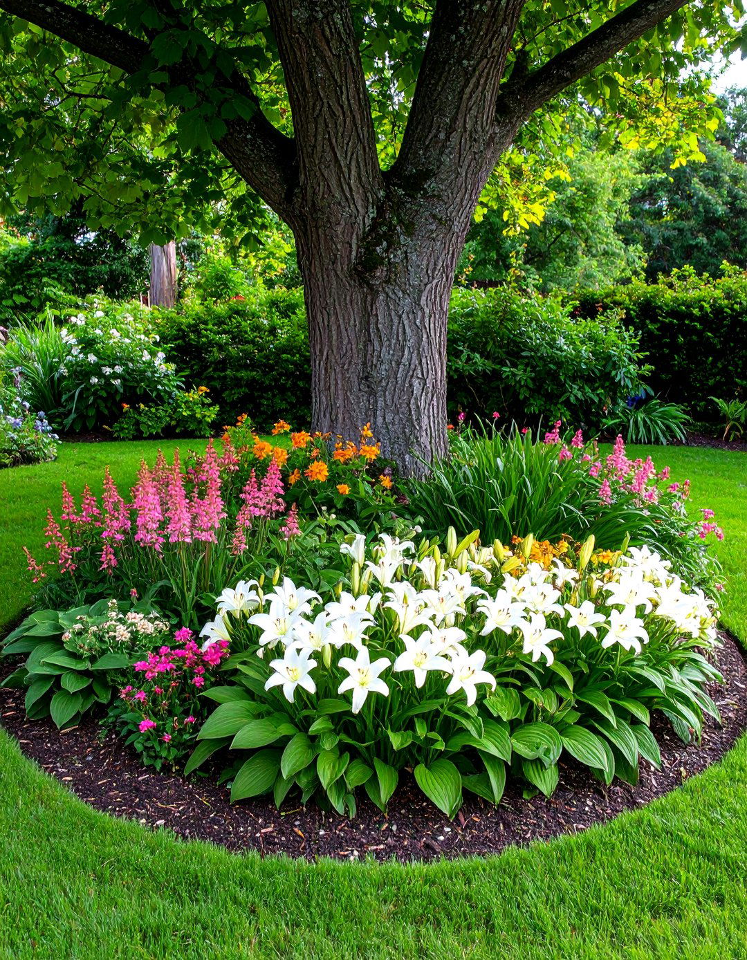 Perennial Flower Bed Tree Ring - 30 landscape tree ring ideas