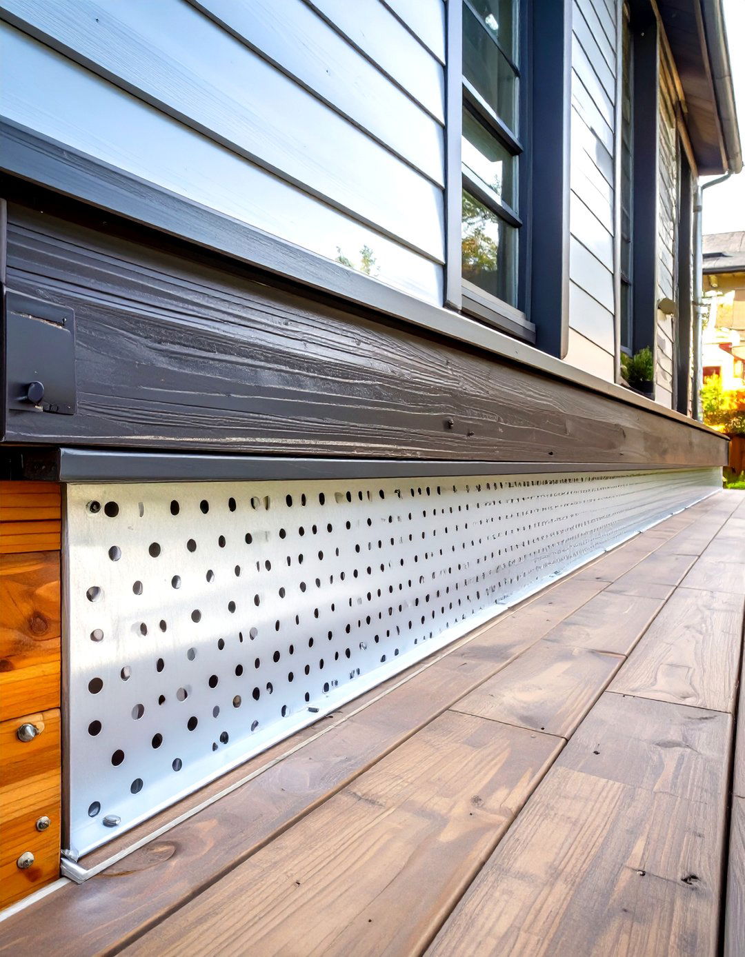 Perforated Metal Sheet Panels - 30 inexpensive deck skirting ideas