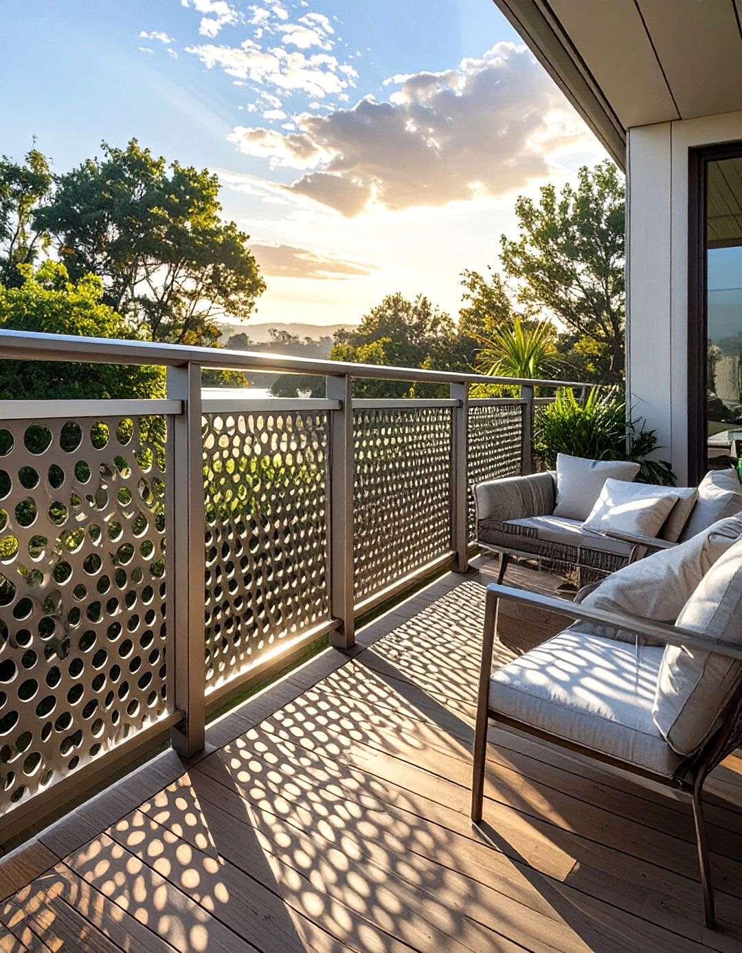 Perforated Panel Deck Railing - 30 metal deck railing ideas