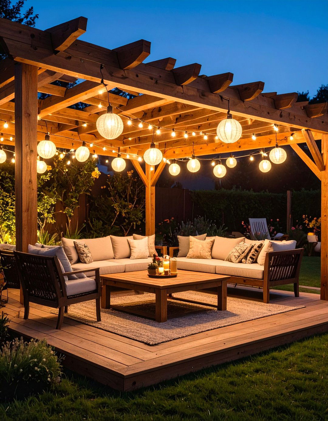 Pergola Canopy Outdoor String Light Idea - 30 outdoor string light ideas