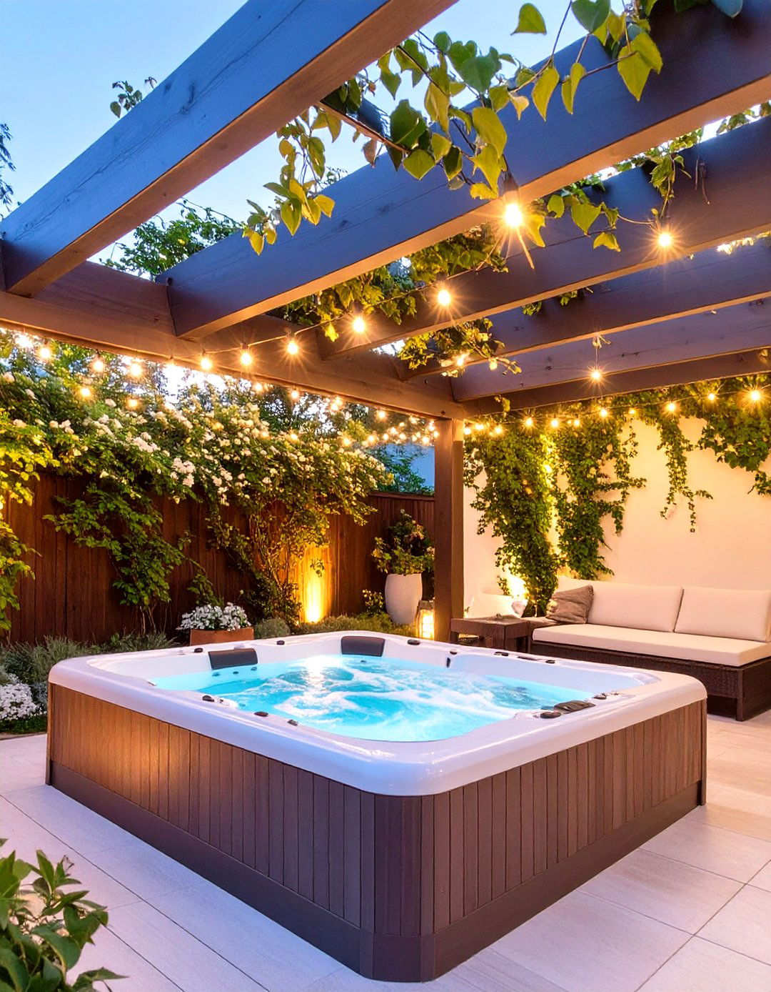 Pergola Covered Outdoor Hot Tub - 30 outdoor hot tub ideas