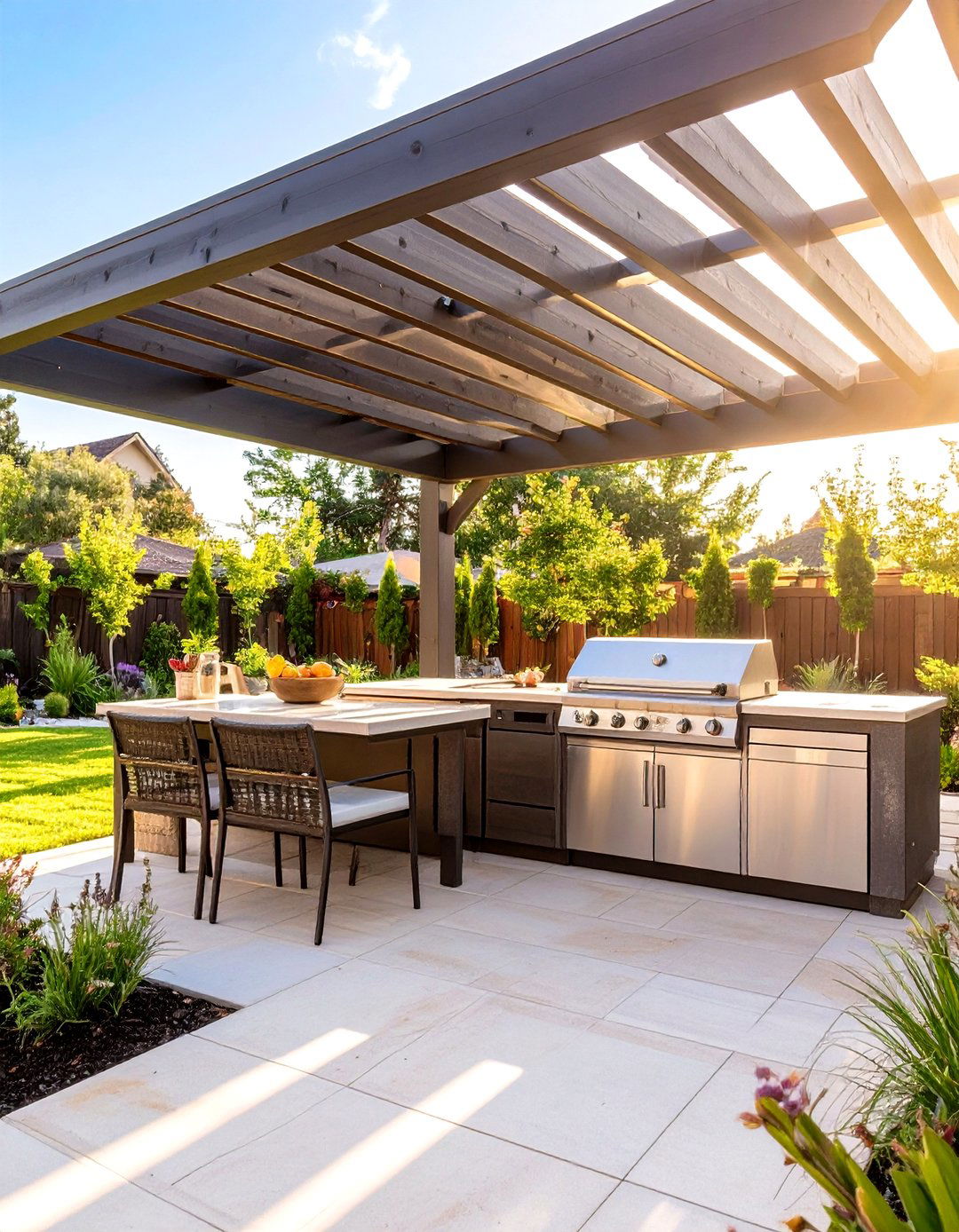 Pergola Covered Outdoor Kitchen - 30 simple outdoor kitchen ideas