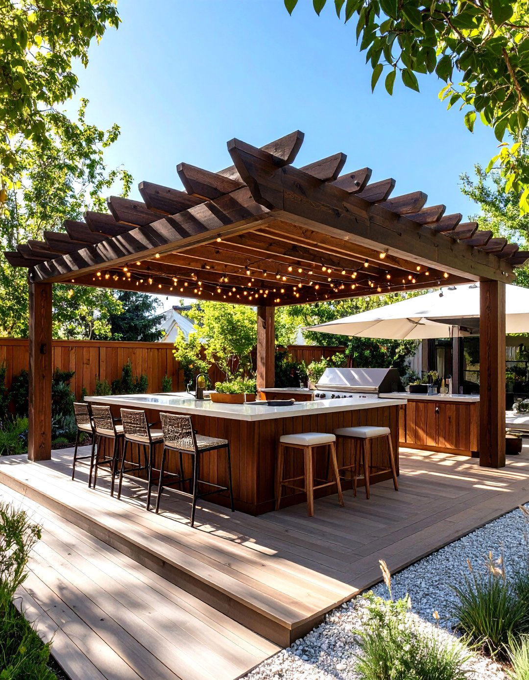 Pergola Covered Patio Kitchen - 30 patio kitchen ideas