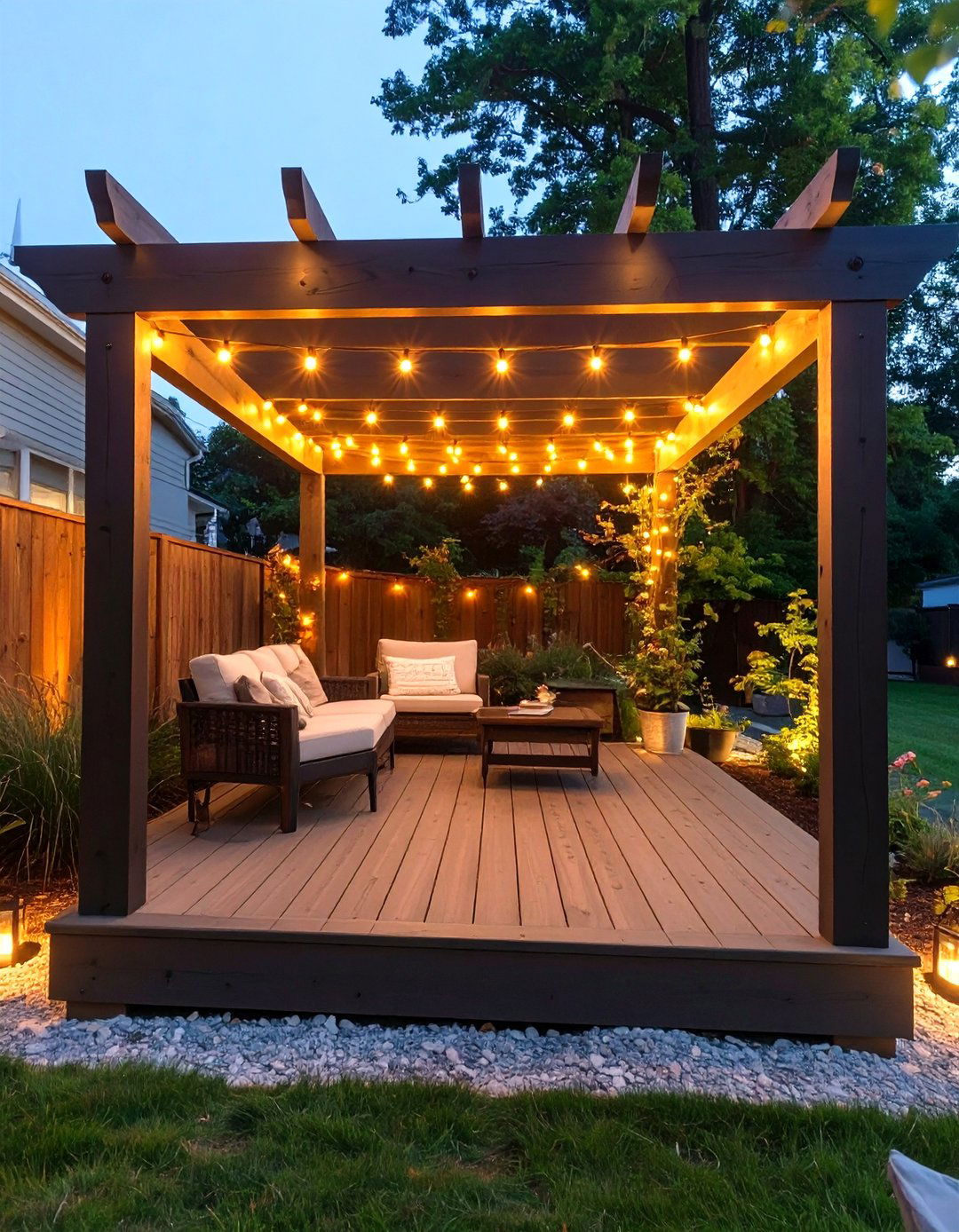 Pergola Covered Small Deck - 30 small backyard deck ideas