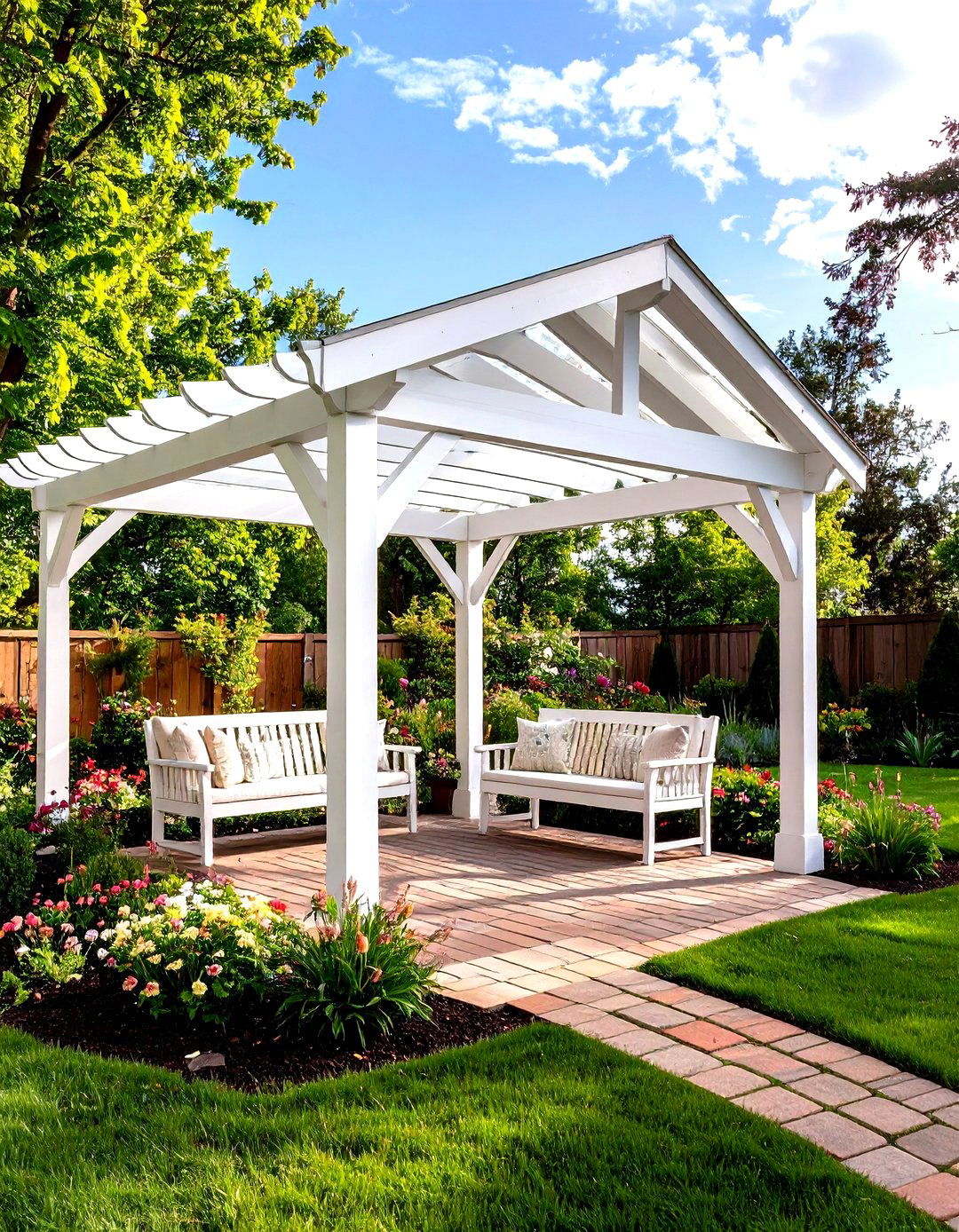 Pergola Over a Fire Pit Area - 30 patio pergola ideas