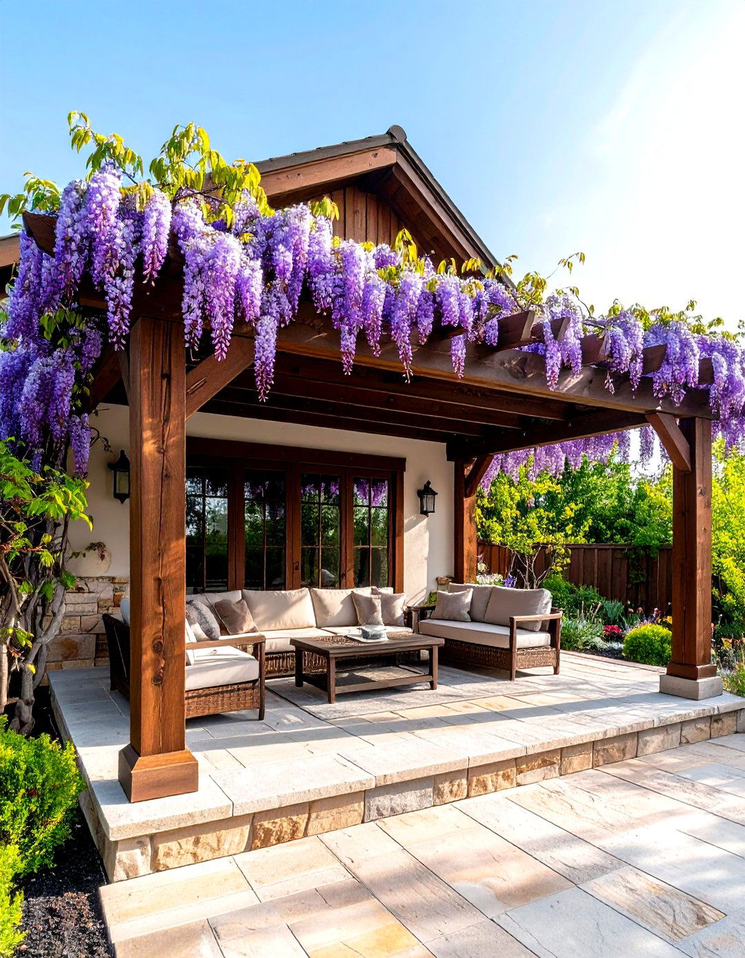 Pergola Porch Cover with Climbing Vines - 30 porch cover ideas