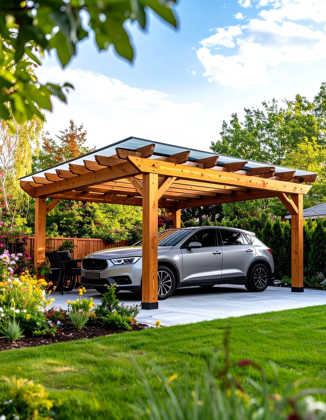 Pergola as a Carport Structure - 30 outdoor pergola ideas