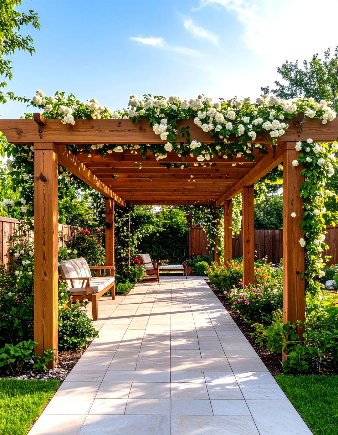 Pergola as a Garden Archway - 30 pergola backyard patio ideas