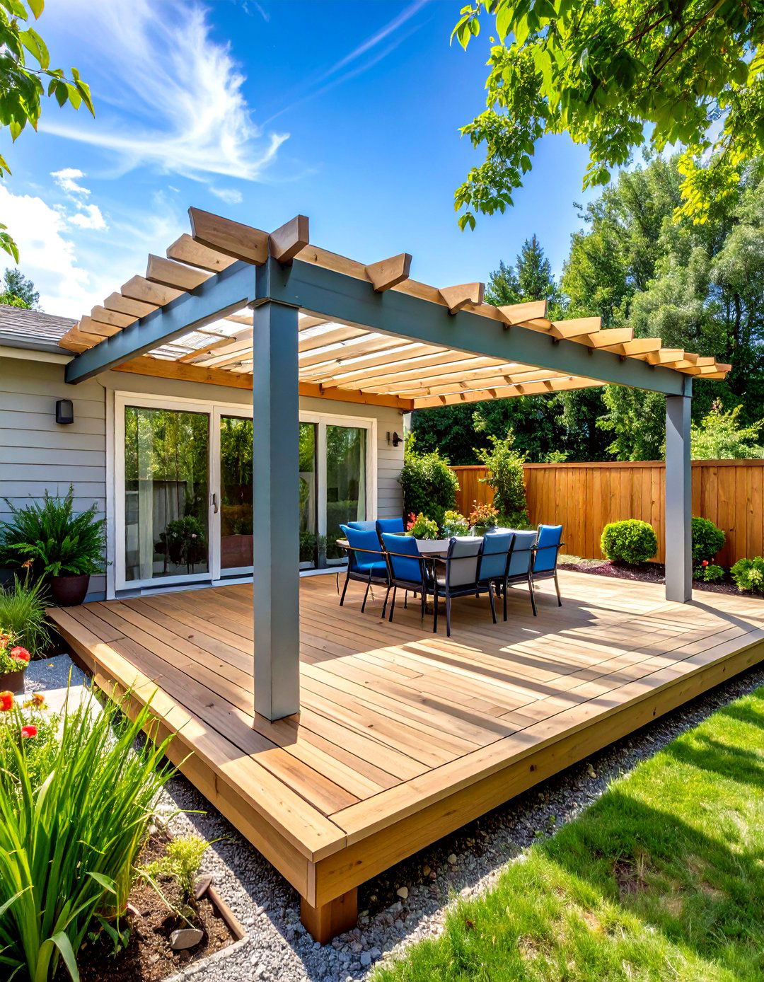 Pergola with Added Screens - 30 inexpensive screened in deck ideas