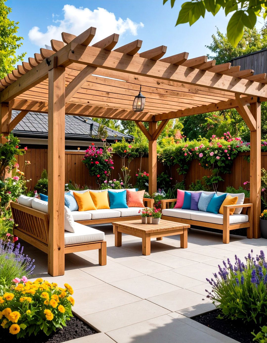 Pergola with Built in Seating - 30 pergola backyard patio ideas