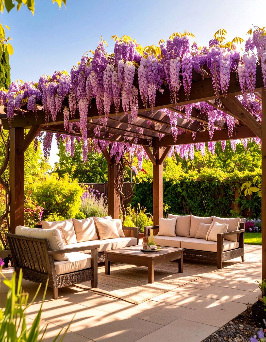 Pergola with Climbing Vines - 30 outdoor landscaping ideas