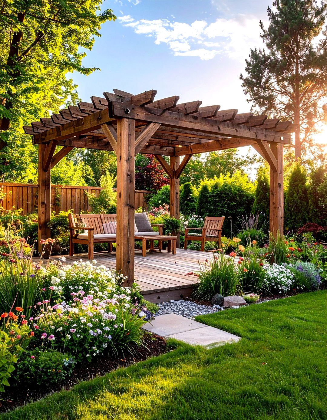 Pergola with Integrated Planter Boxes - 30 patio pergola ideas