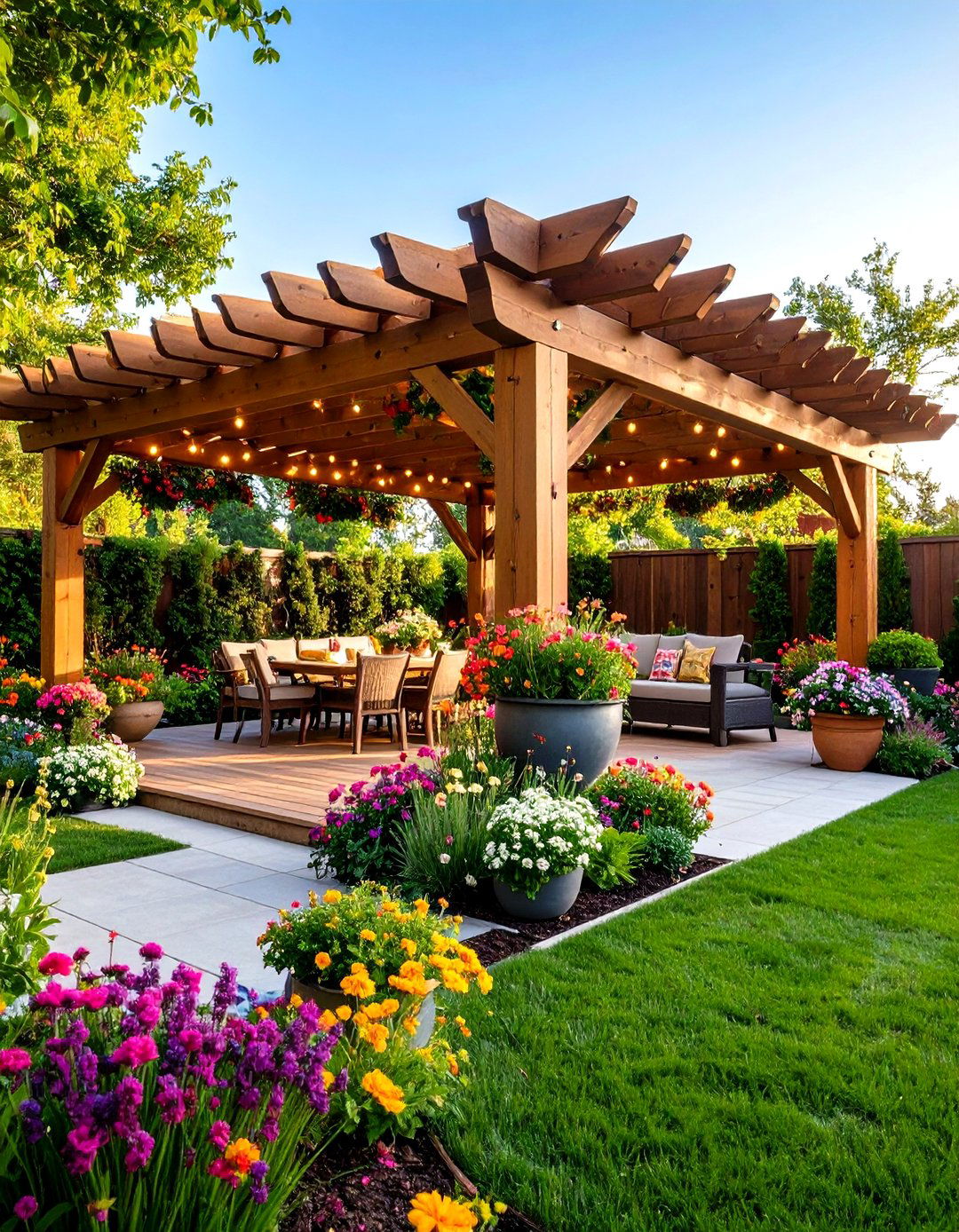 Pergola with Integrated Planters - 30 pergola backyard patio ideas