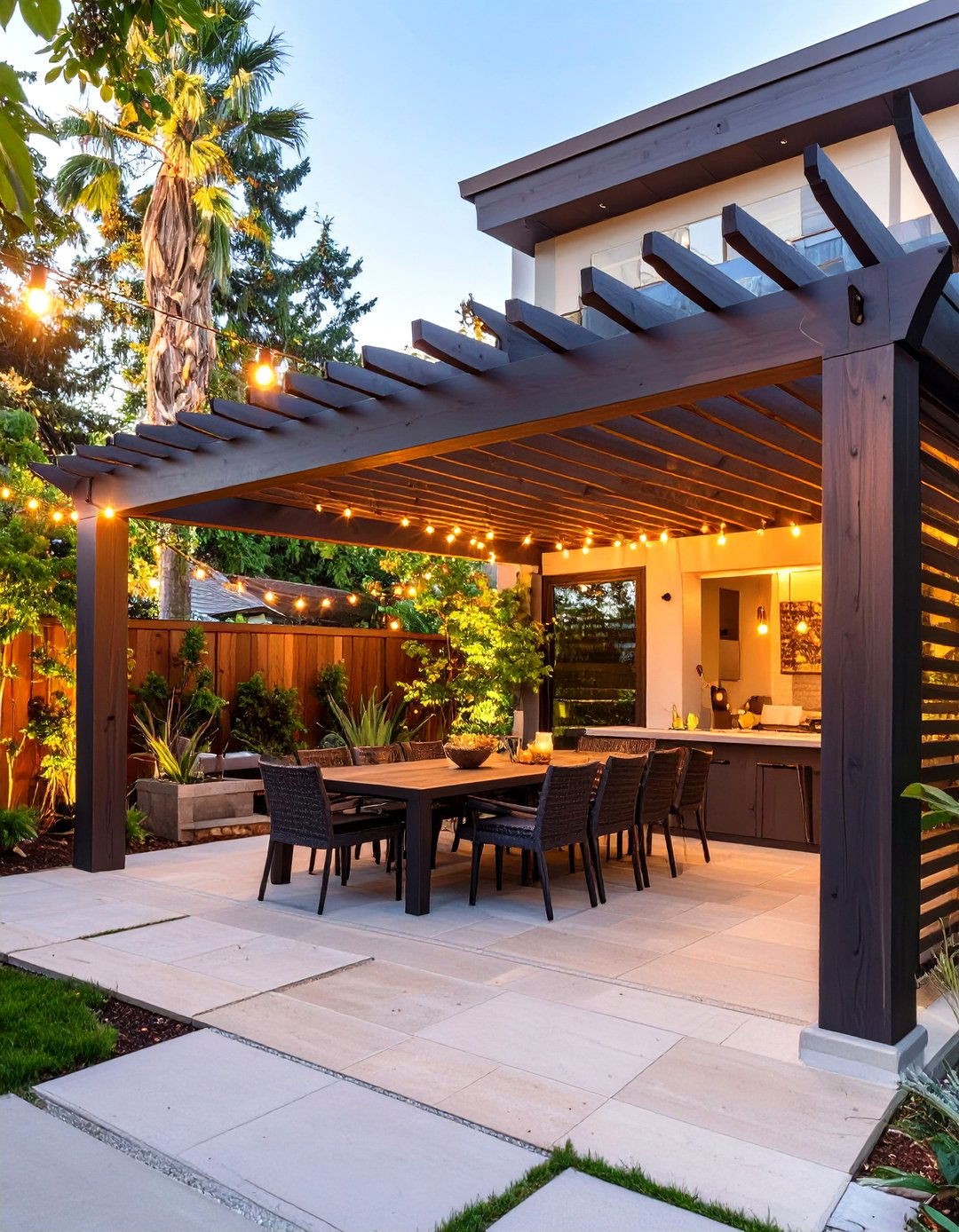 Pergola with Privacy Walls - 30 tall backyard privacy ideas