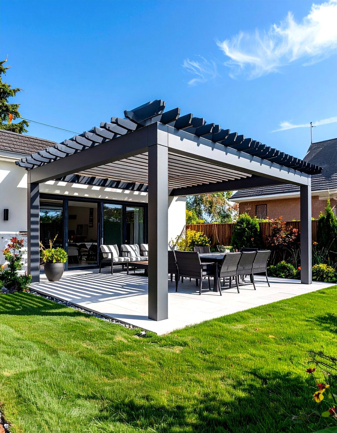 Pergola with a Built In Outdoor Kitchen - 30 patio pergola ideas