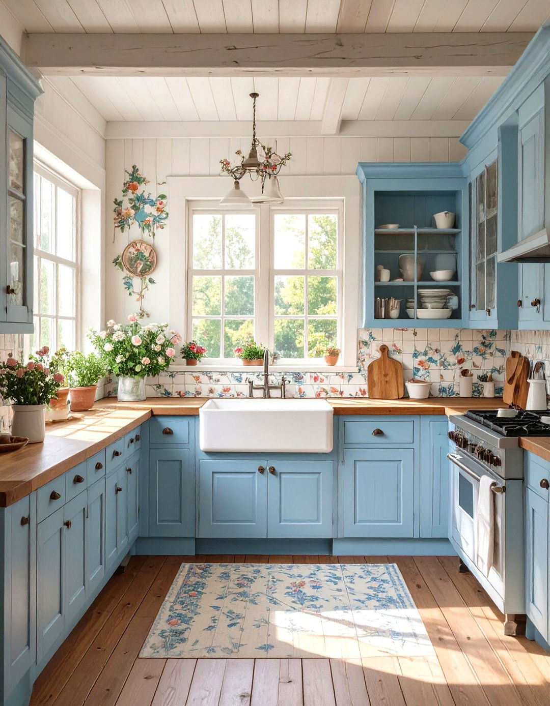 Periwinkle Blue Cottage Kitchen - 30 blue kitchen ideas