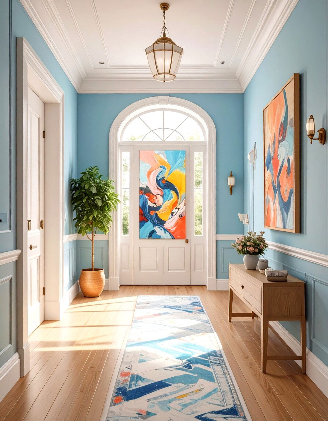 Periwinkle Blue Hallway - 30 hallway paint ideas