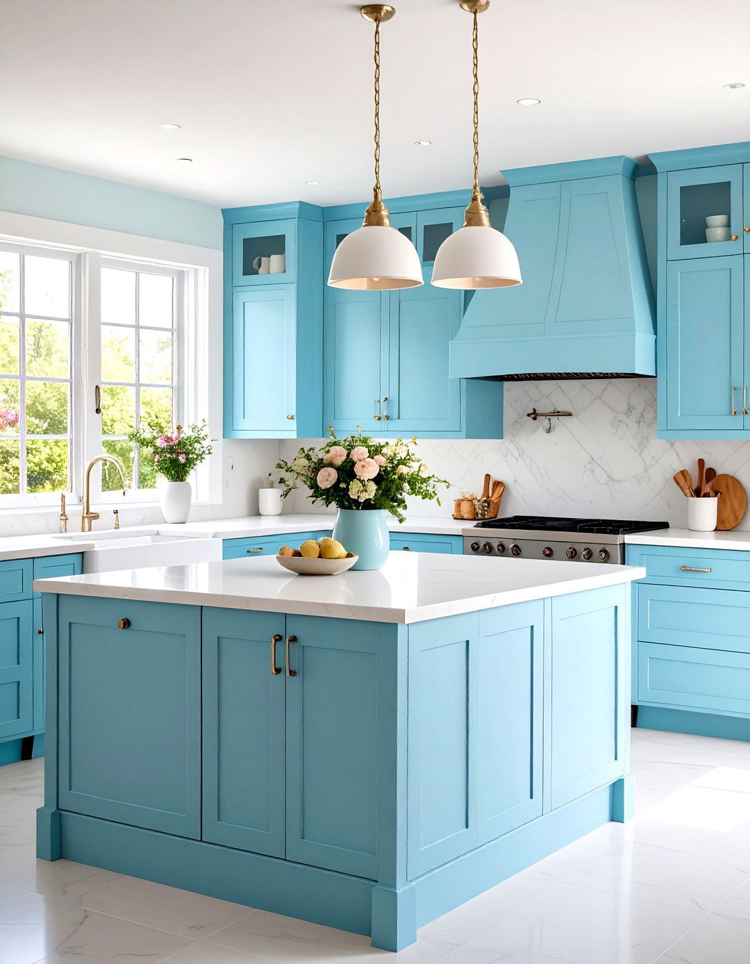 Periwinkle Blue Kitchen Fun - 30 kitchen painting ideas