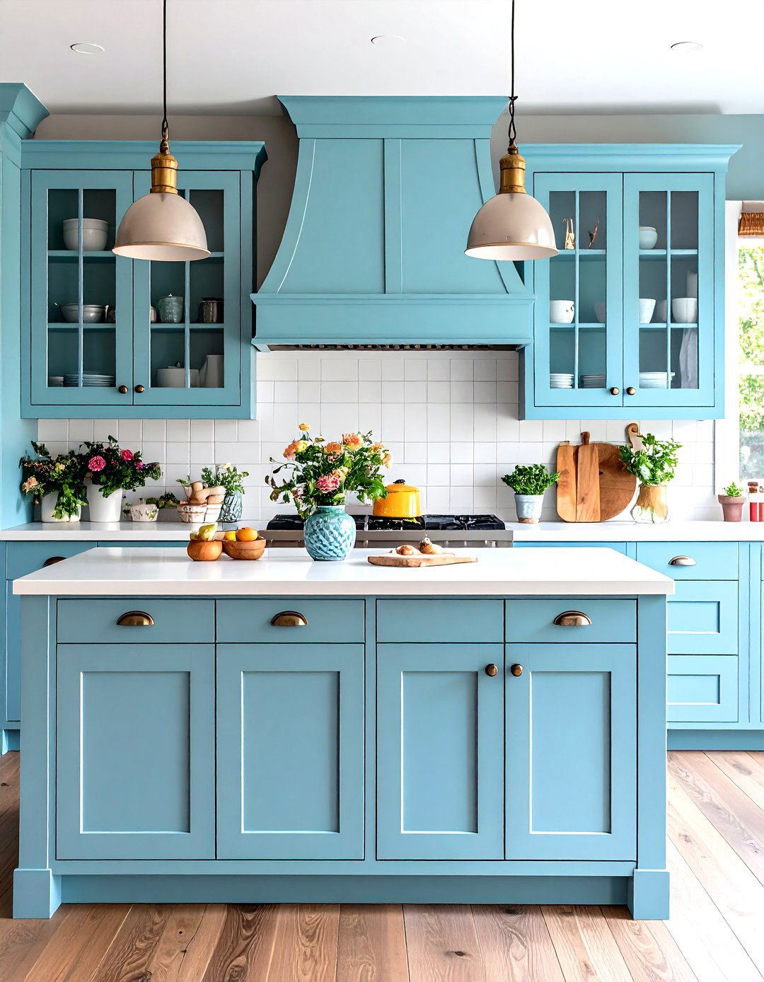 Periwinkle Painted Kitchen Cabinets - 30 painted kitchen cabinet ideas