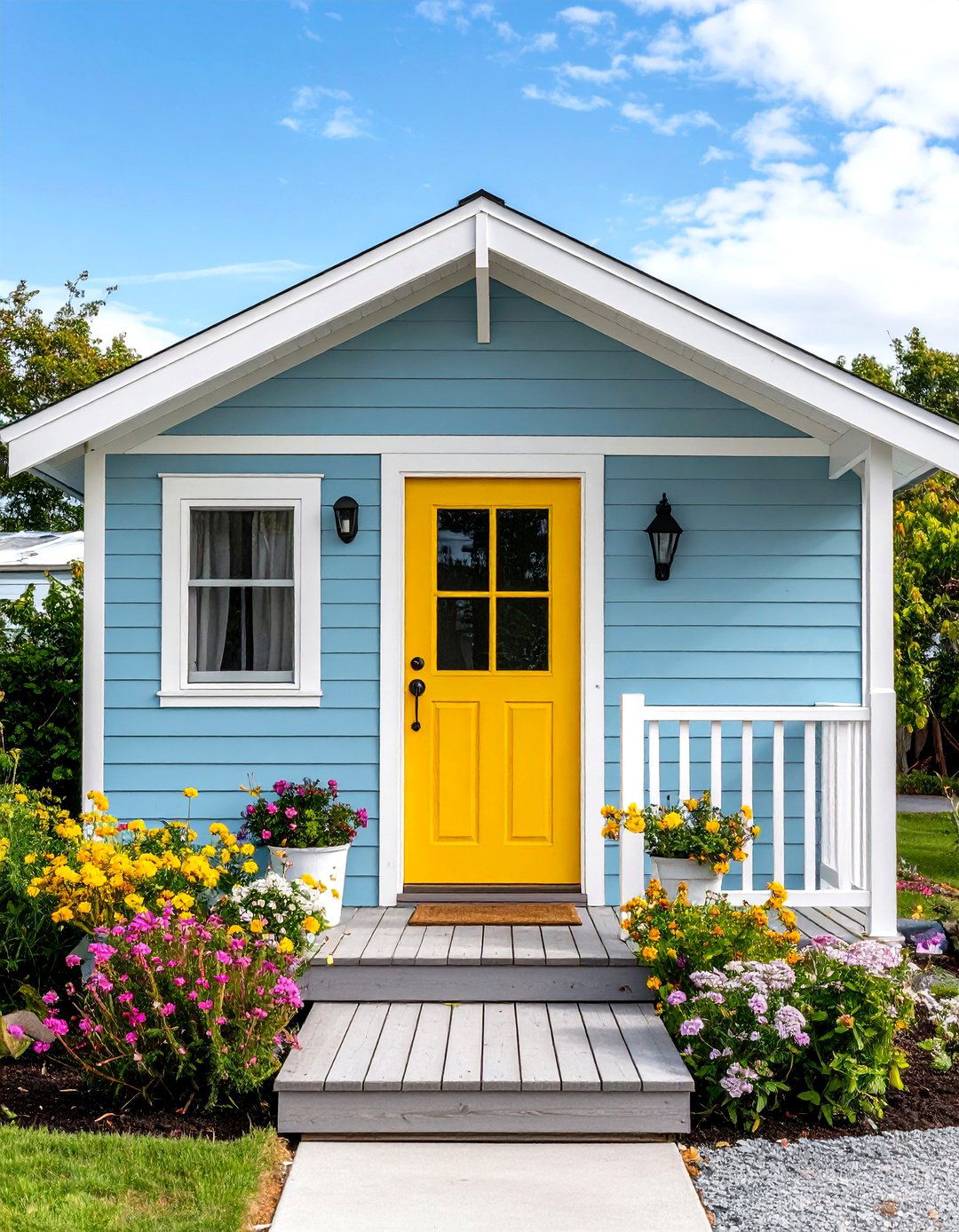 Periwinkle and White - 30 exterior paint mobile home paint color ideas