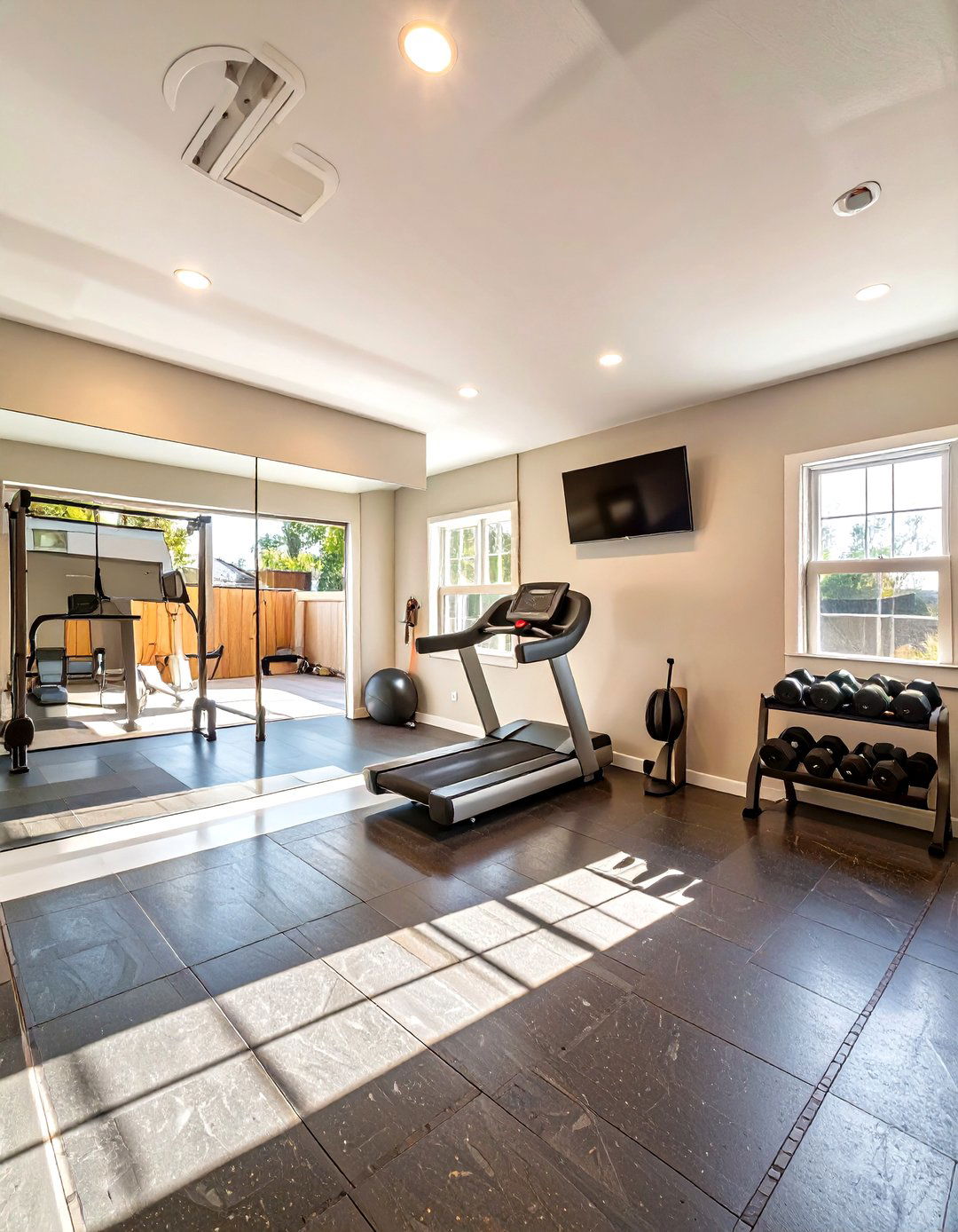 Personal Fitness and Gym Area - 30 bonus room above garage ideas
