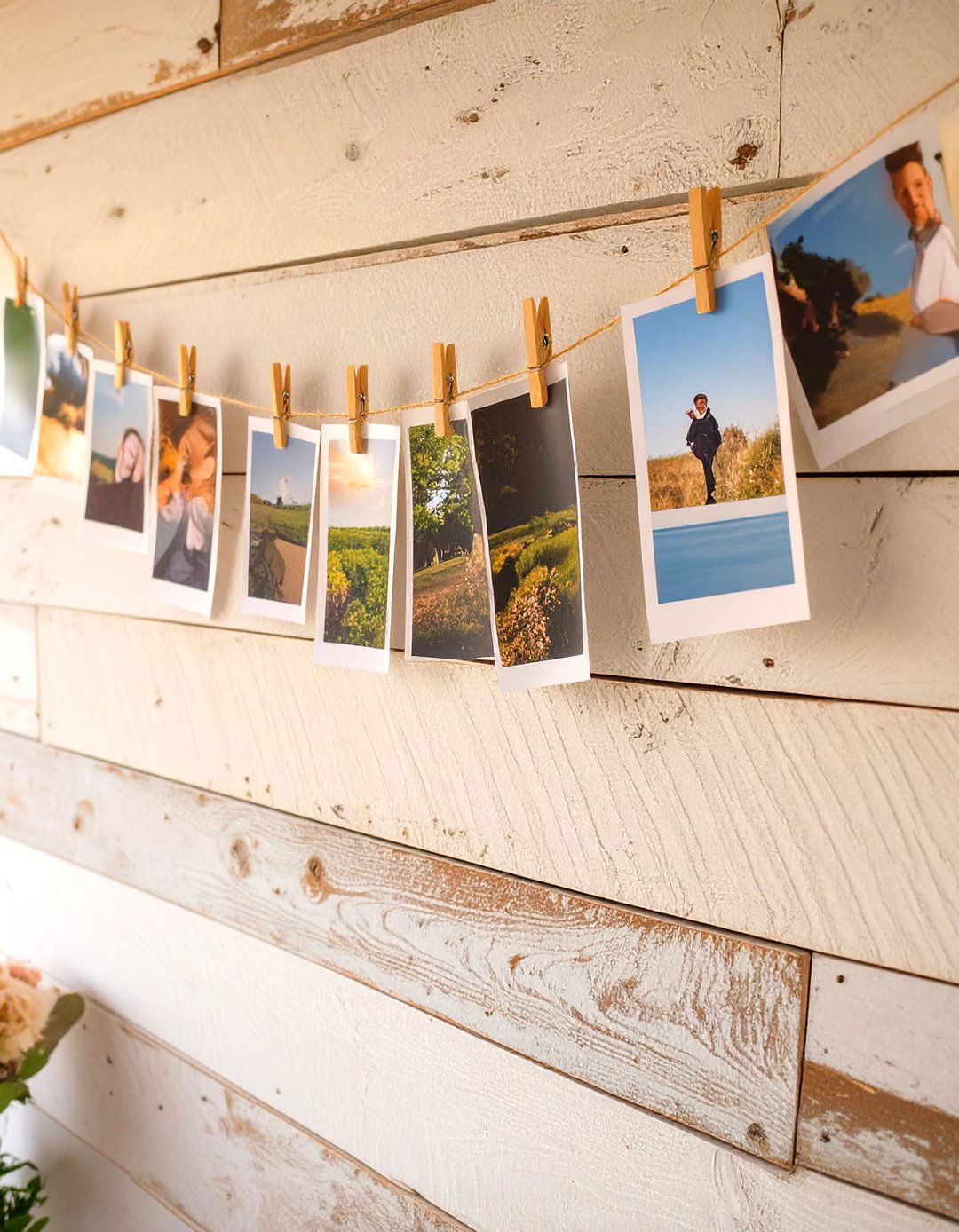 Personalized Couples Story Photo Garland - 30 wedding shower decor ideas