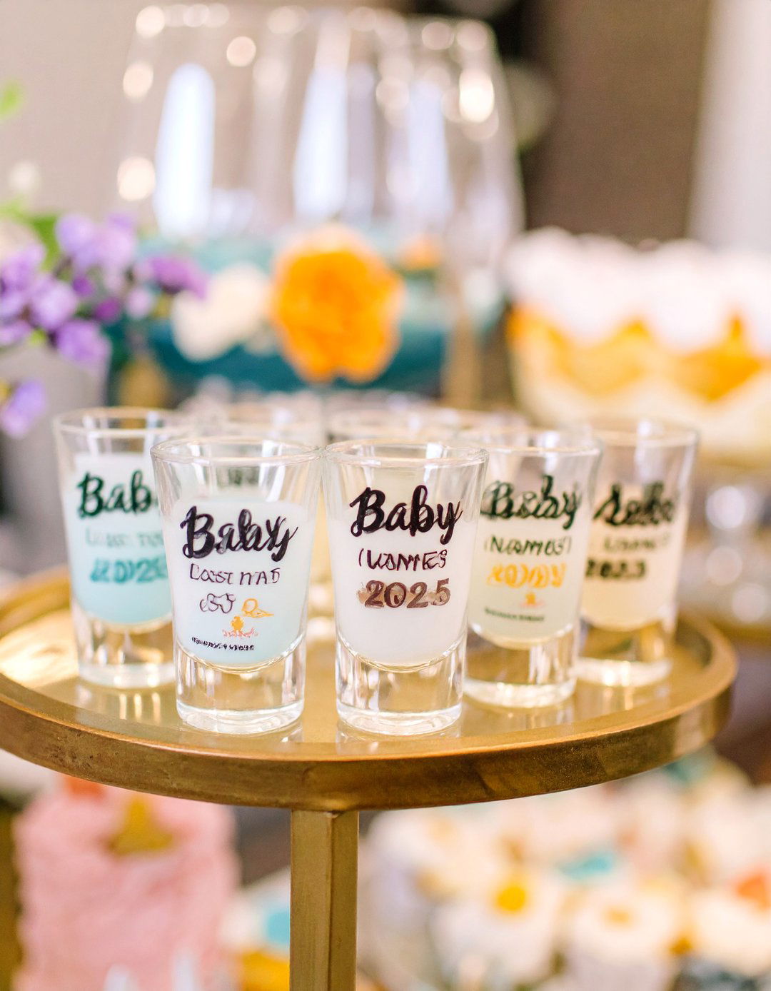 Personalized Shot Glasses - 30 inexpensive baby shower favors ideas