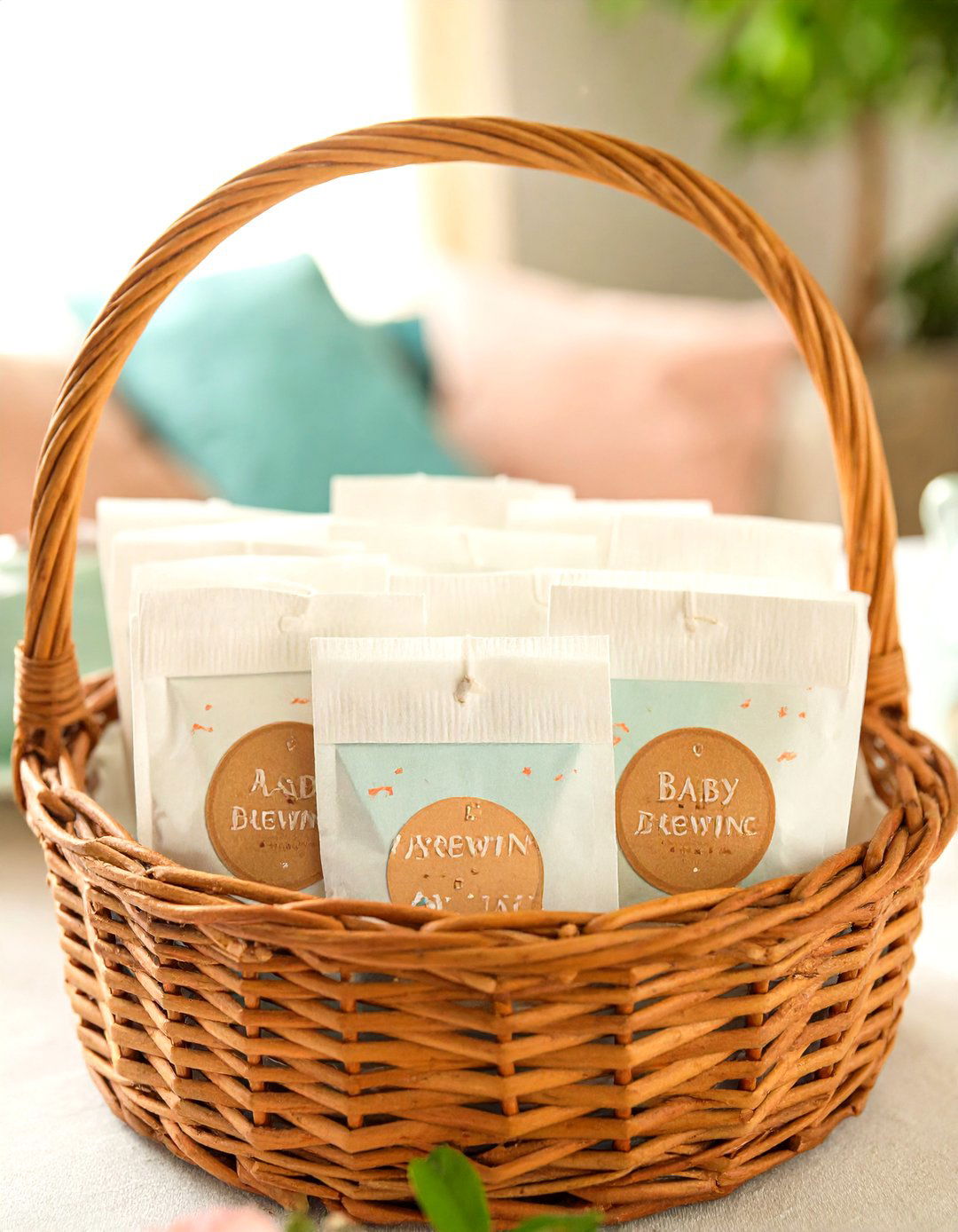 Personalized Tea Bag Favors - 30 inexpensive baby shower favors ideas