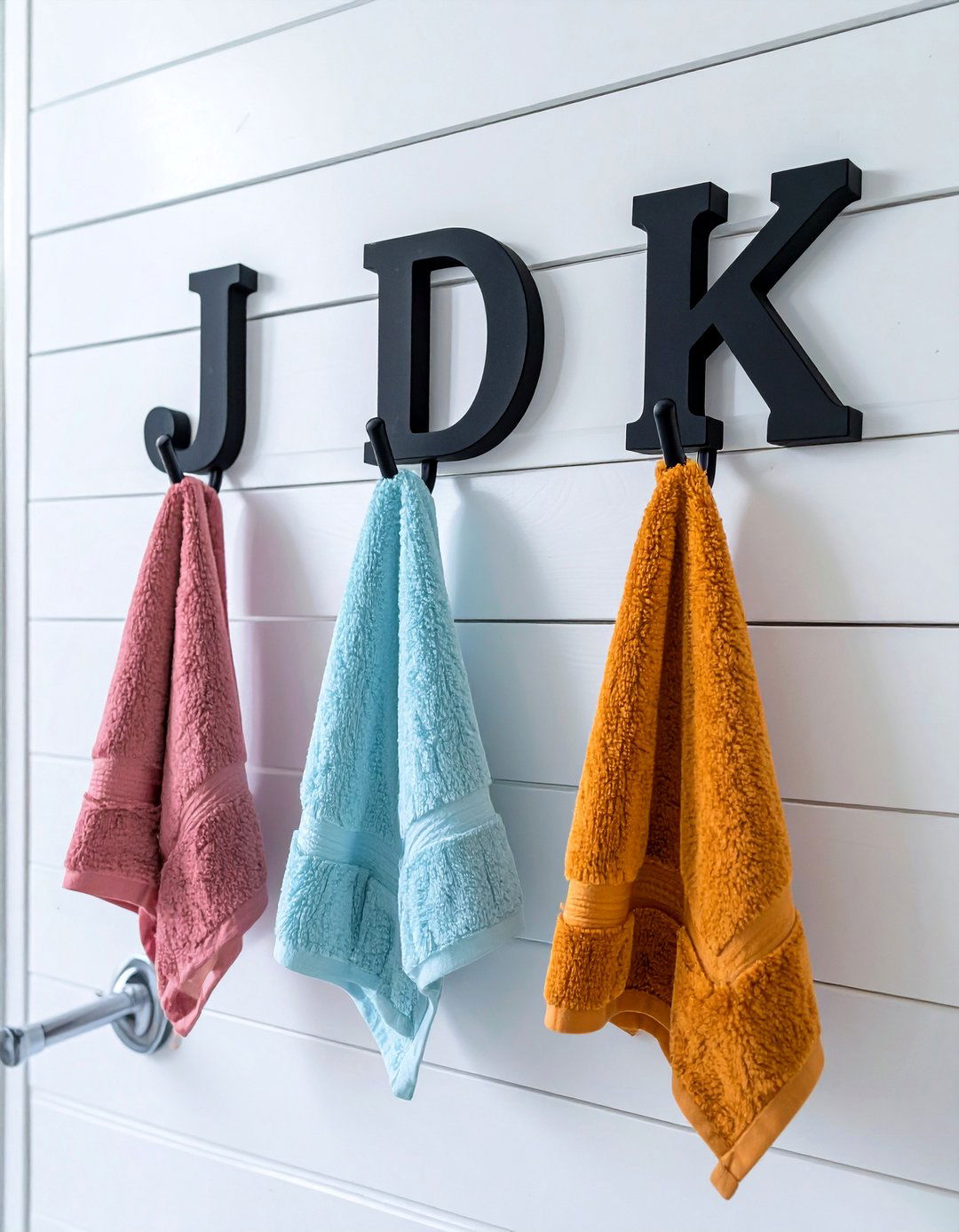 Personalized Towel Hooks - 30 teen bathroom ideas